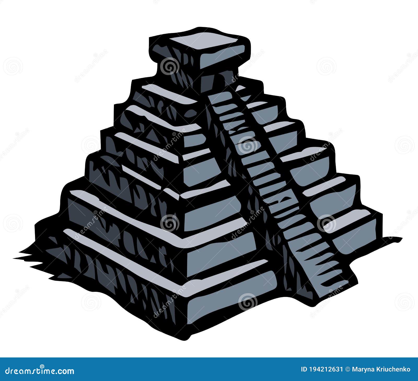 Pirámides De Mayan. Icono De Dibujo Vectorial Ilustración del Vector -  Ilustración de herencia, muestra: 194212631