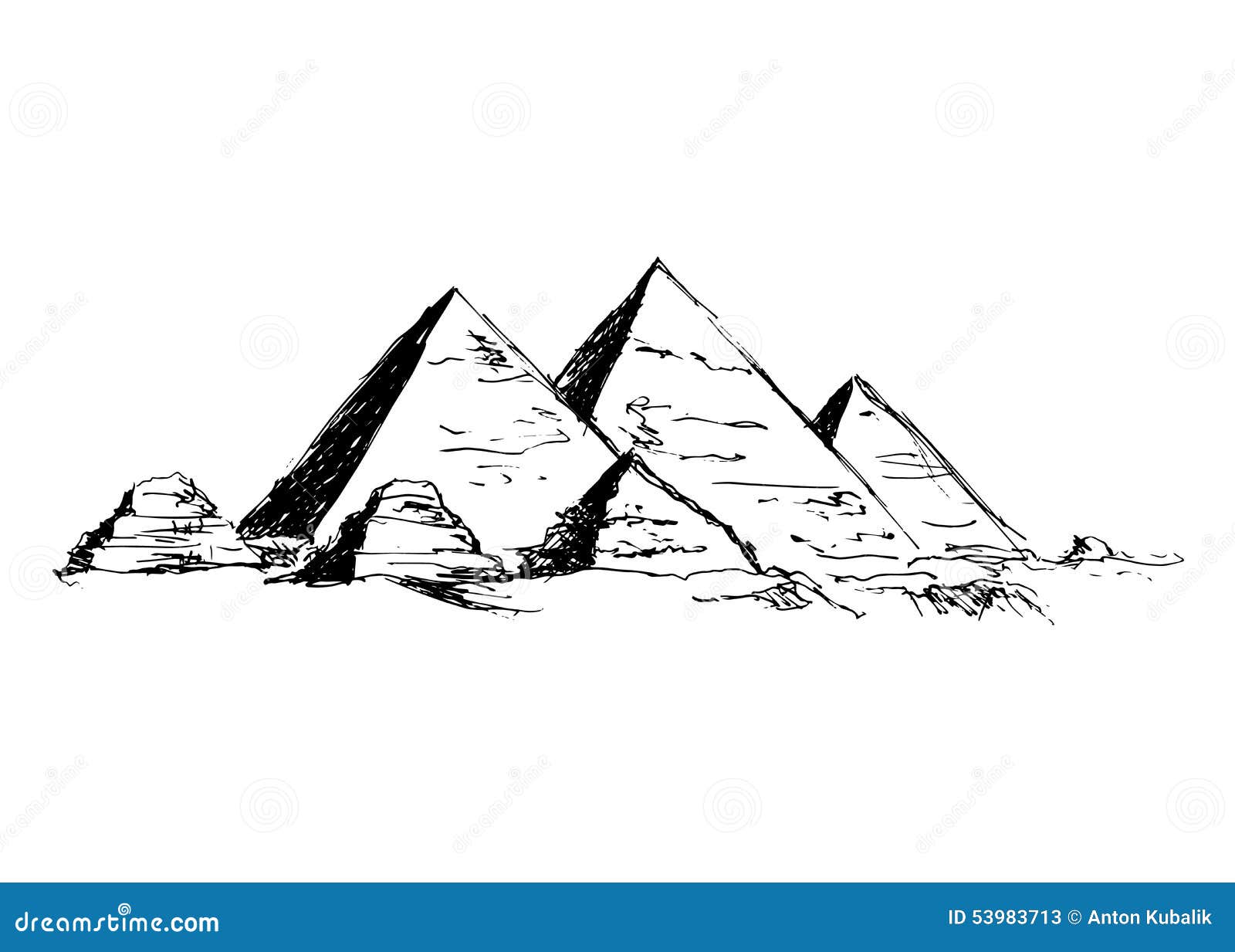 Pirámides Del Dibujo De La Mano Ilustración del Vector - Ilustración de  antiguo, cielo: 53983713
