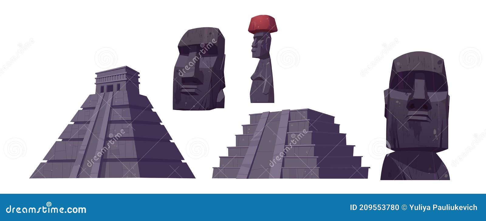 Moai na ilha de páscoa escultura de pedra de desenho vetorial isolada