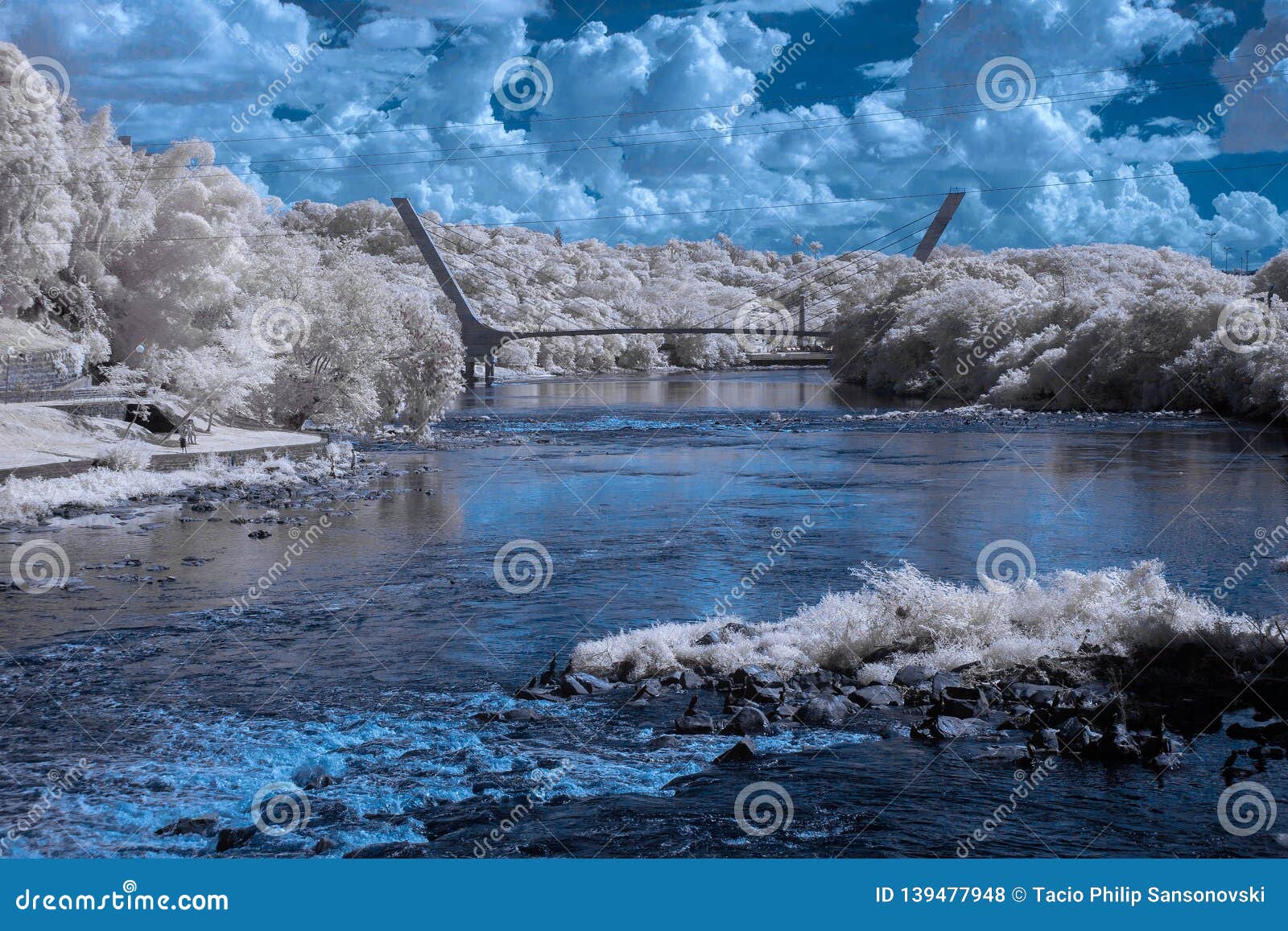 piracicaba river and city in infrared - 720nm