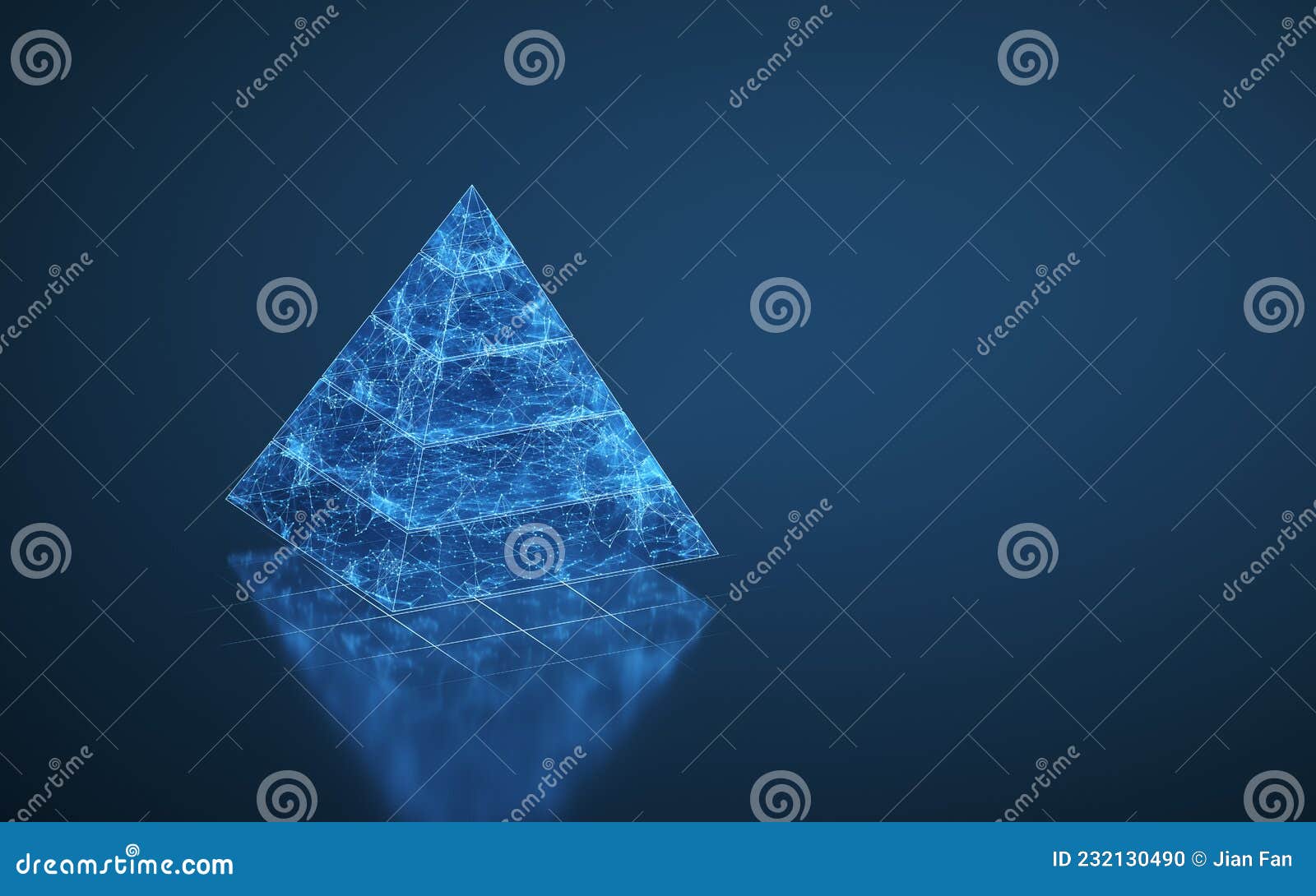 Piramidebeelden En Gegevensanalyse 3d Rendering Stock Illustratie ...