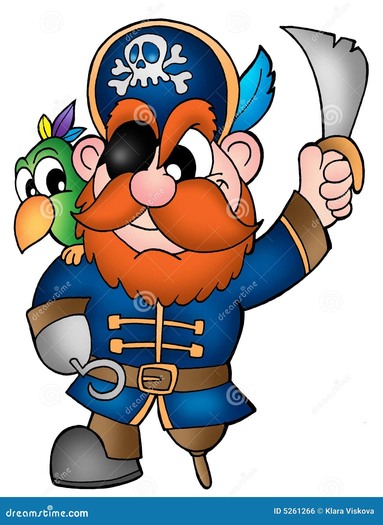 Pirata con il pappagallo illustrazione di stock. Illustrazione di  pericoloso - 5261266