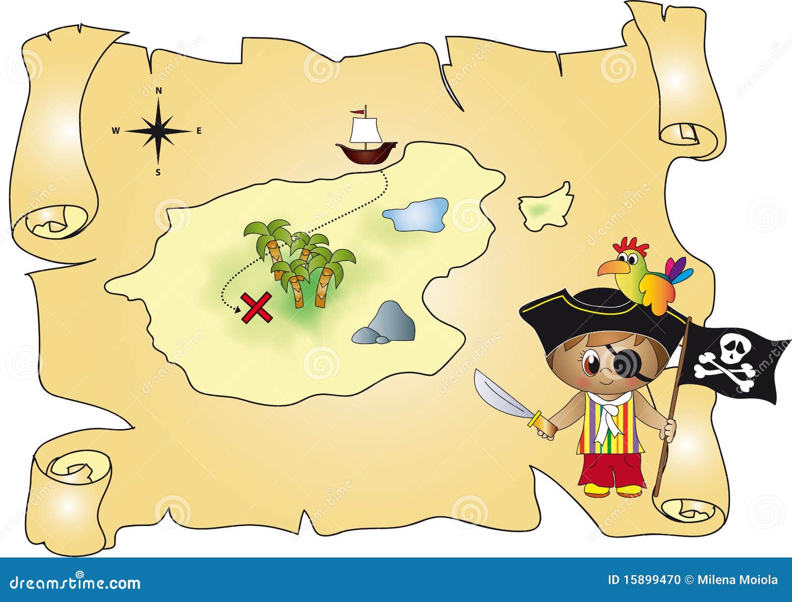 Mapa do tesouro ilustração stock. Ilustração de pirata - 83423695