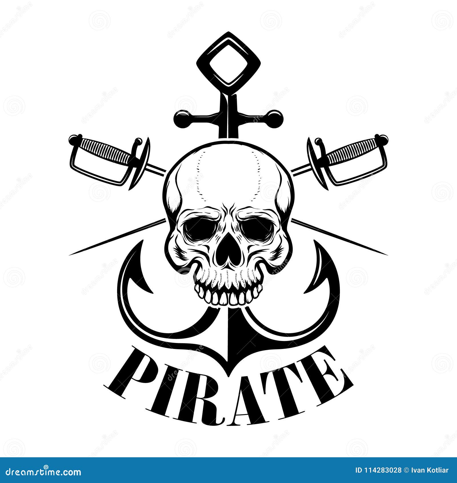 Vetor de ilustração do logotipo do crânio de piratas