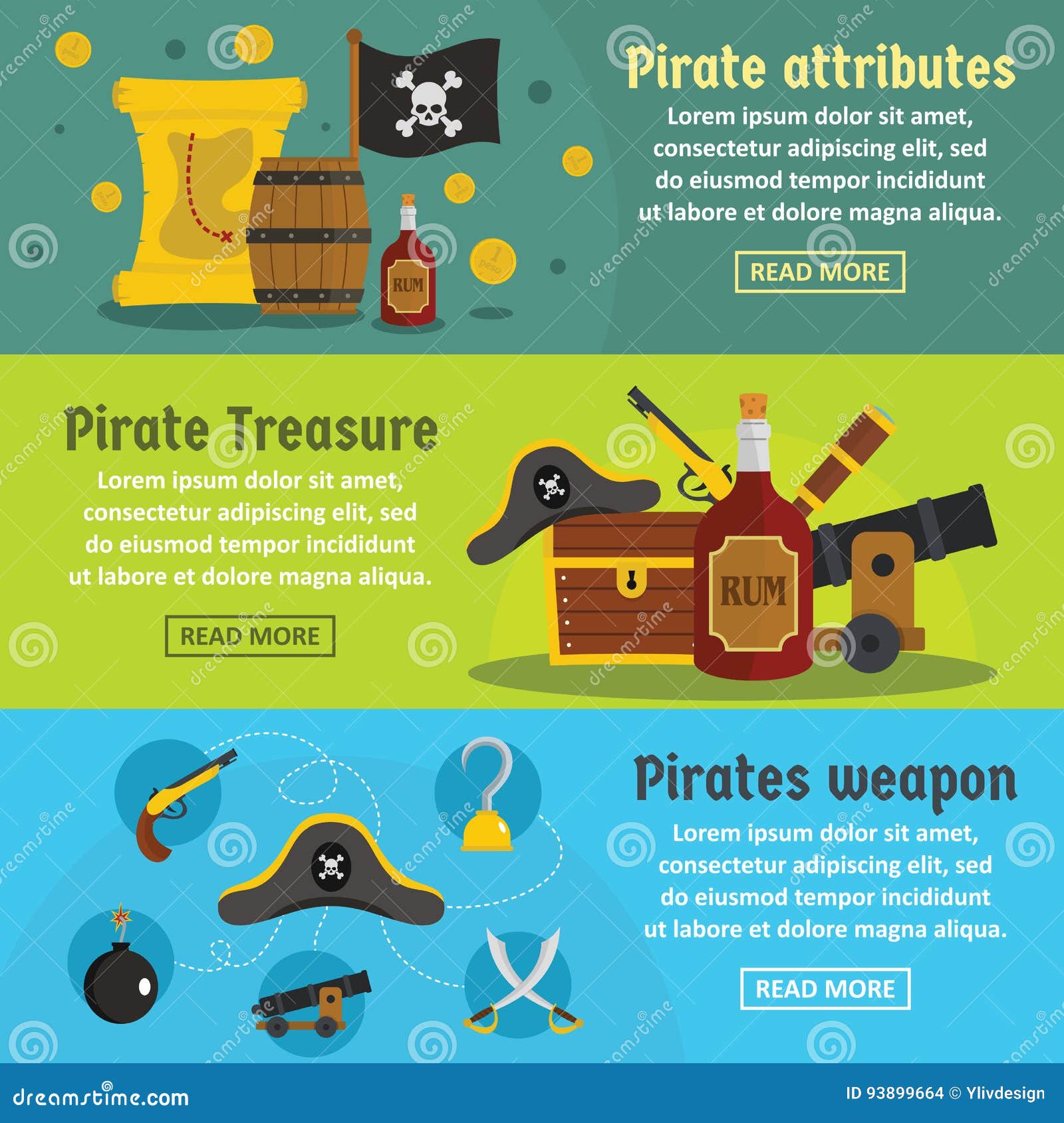 Set illustrations with pirate attributes. Various items Medieval Pirates.  Drawing on themes Ganster to design T-shirts, playing cards, theme  parties