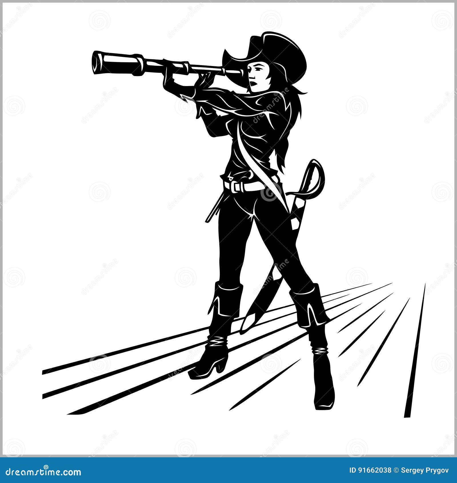 Pirate Telescope Silhouette