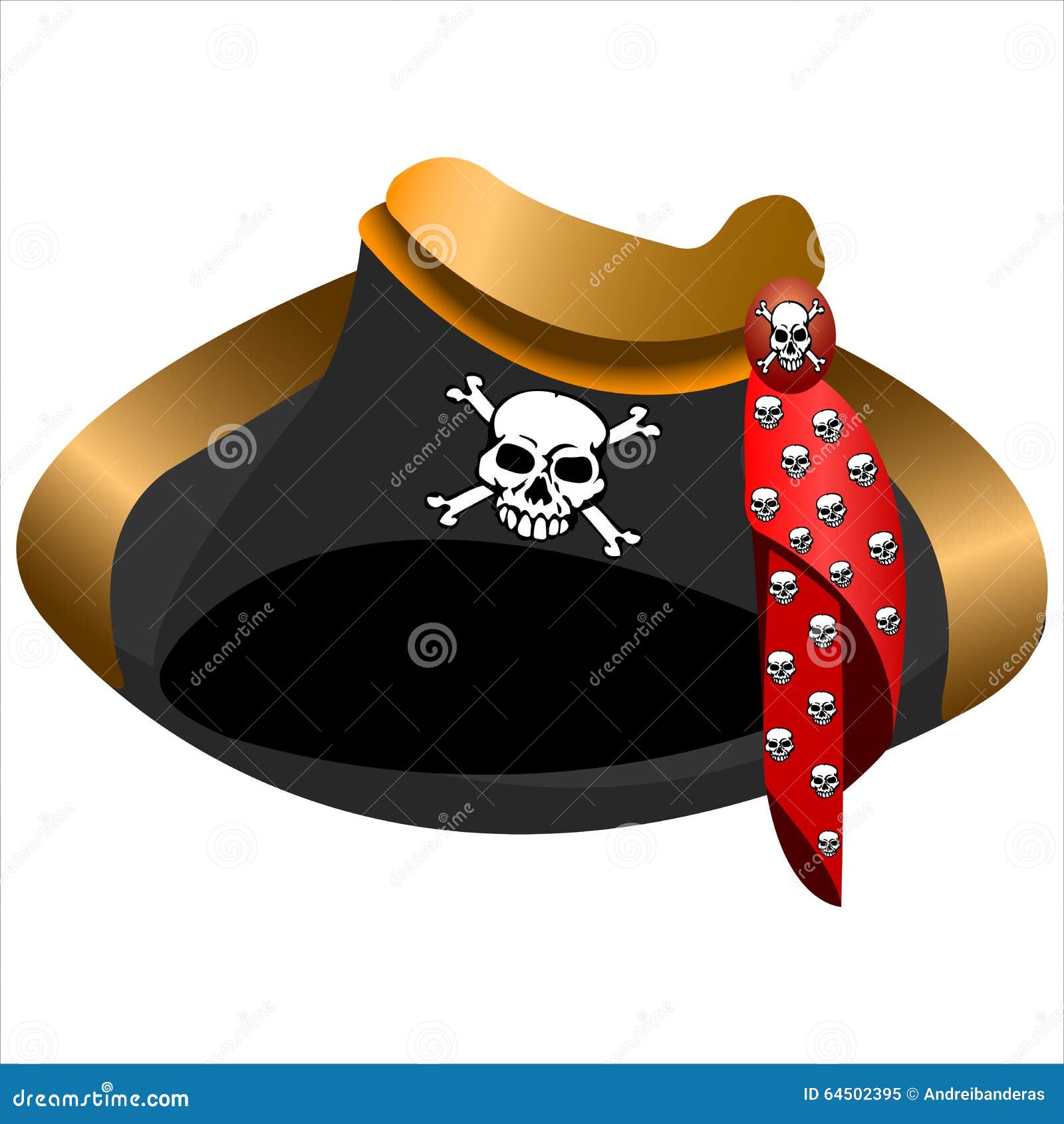 Pirate hat tricorn stock vector. Illustration of fortune - 64502395