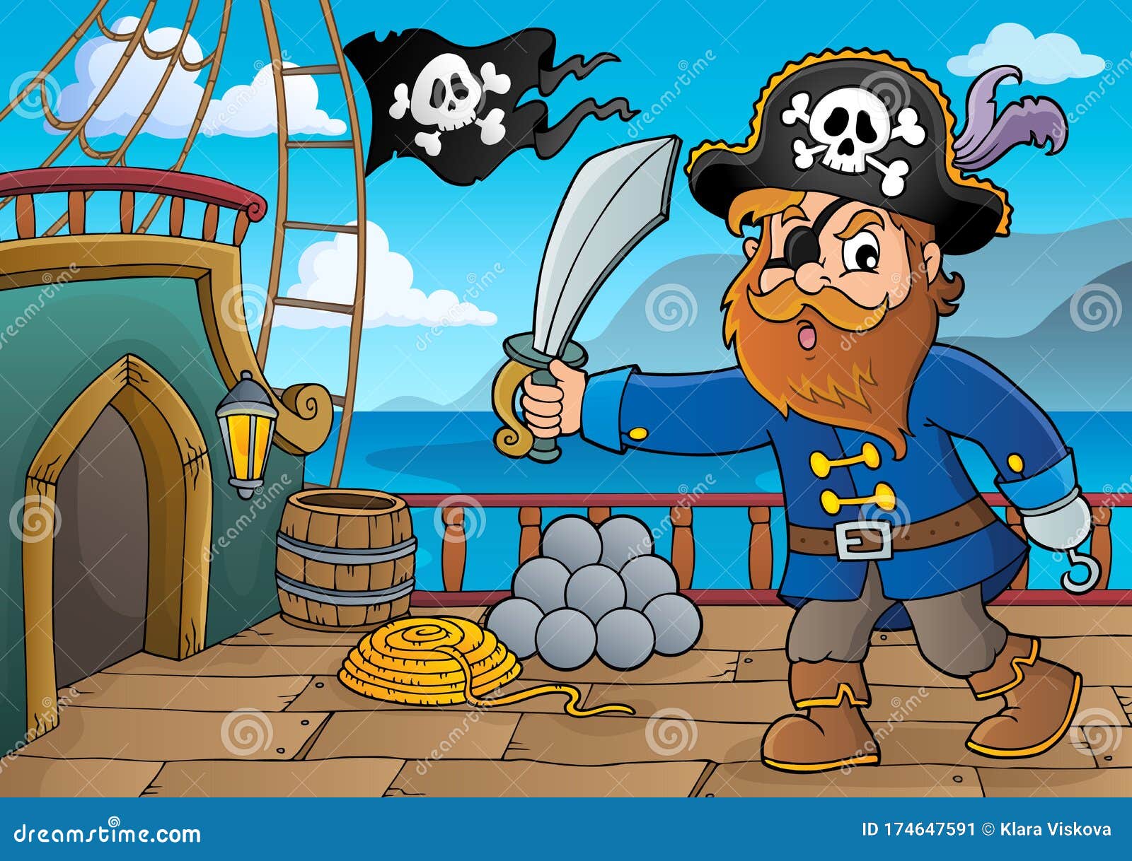 Pirate Holding Sabre Theme 3 Stock Vector - Illustration of eps10 ...