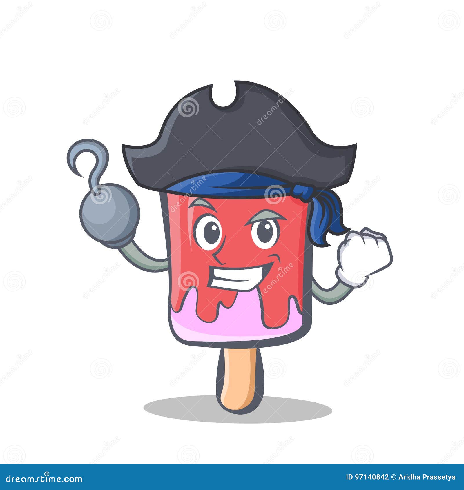 Pirate Ice Cream Character Cartoon Stock Vector - Illustration of
