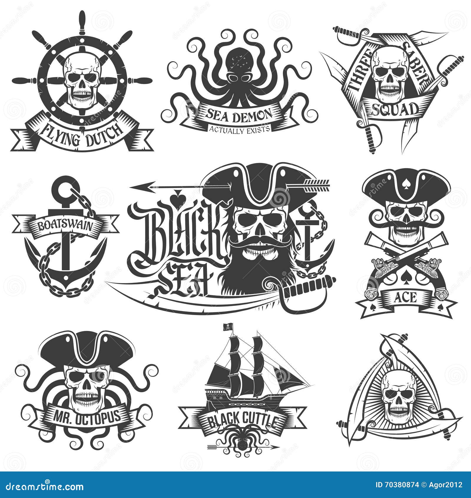 Free Vector  Hand drawn pirate logo template