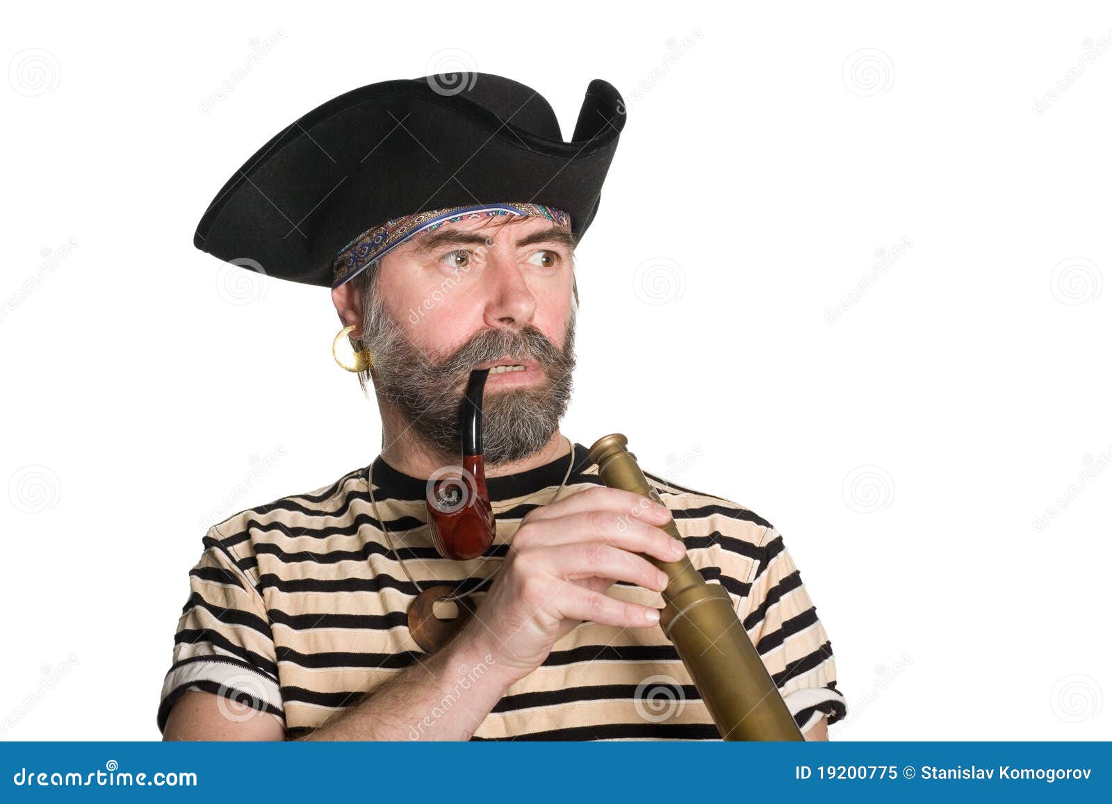 Pirate keeps a telescope stock image. Image of background 19200775