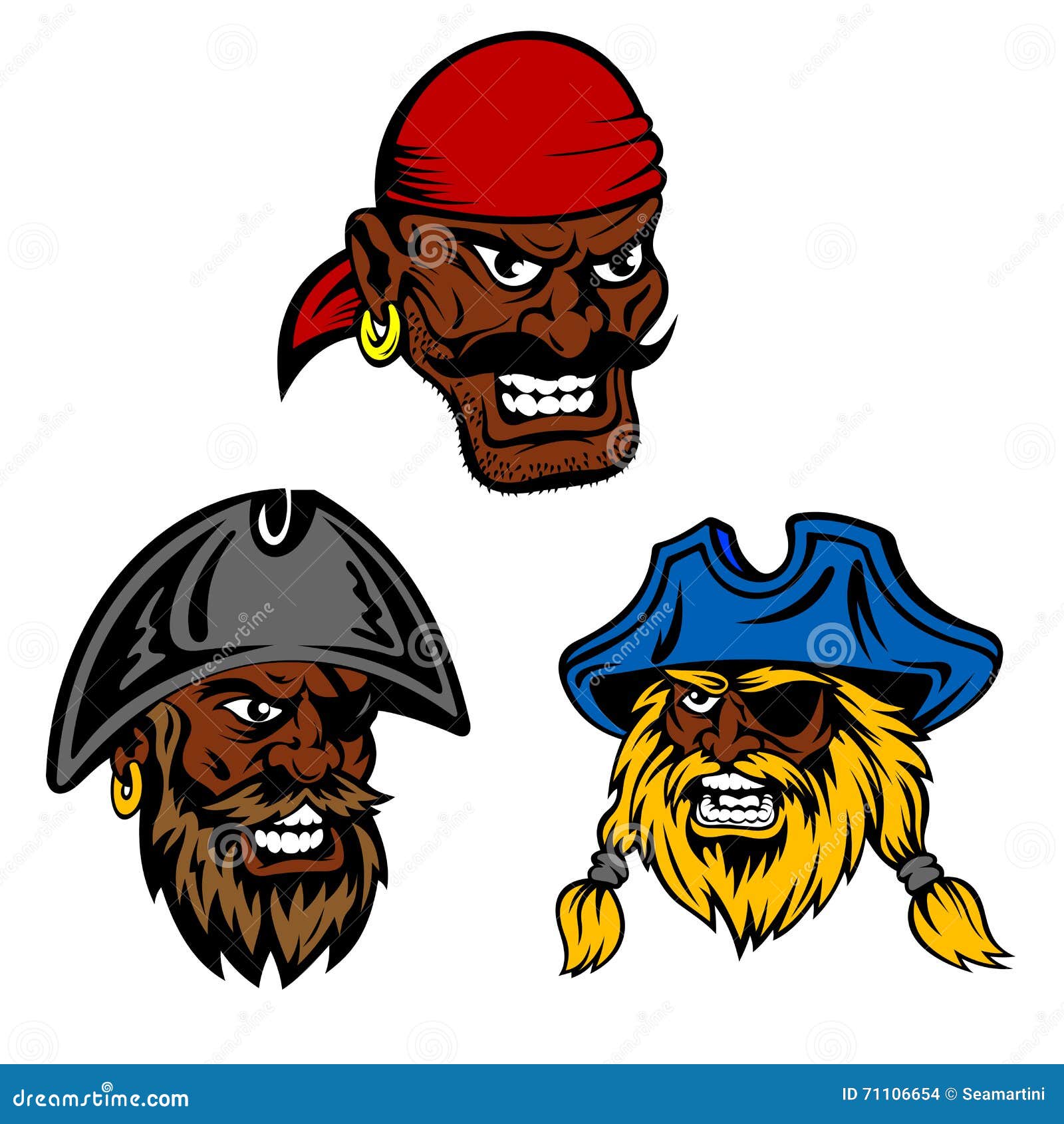 Pirate Ship Crew with Black Captain and Sailors Stock Vector - Illustration  of patch, corsair: 71106654
