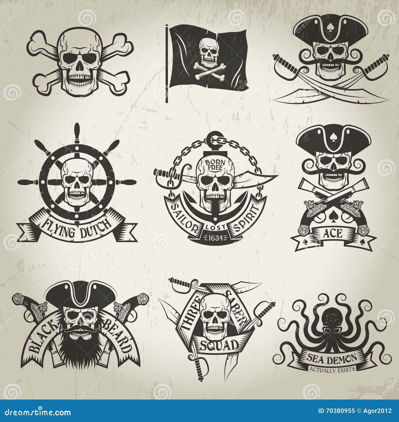 Pirate Tattoo Stock Illustrations  12479 Pirate Tattoo Stock  Illustrations Vectors  Clipart  Dreamstime