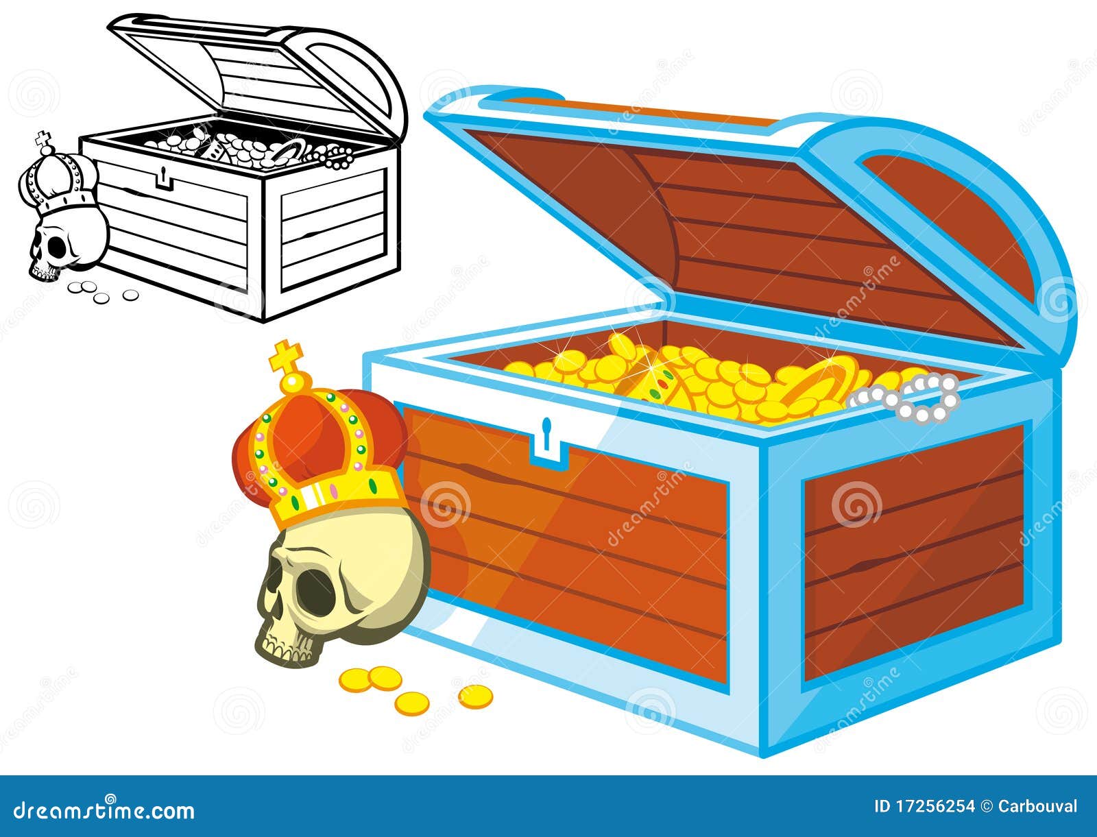 Pirate treasure chest stock illustration. Illustration of color 17256254