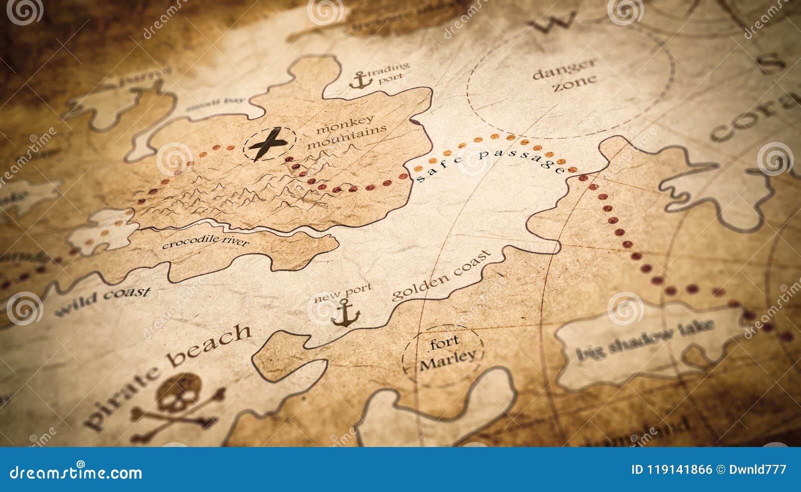 Pirate Treasure Map stock image. Image of mystery, treasure - 21081557