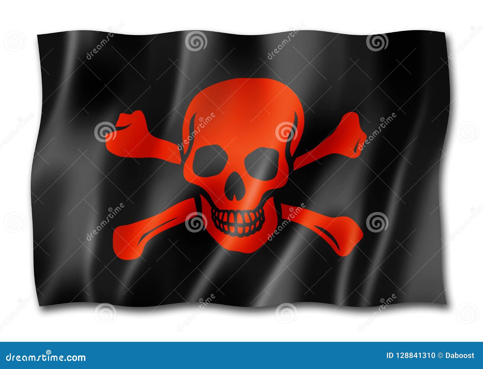 Piratenflagge, Jolly Roger, Lokalisiert Auf Weiß Stock Abbildung -  Illustration von computer, meer: 128841310