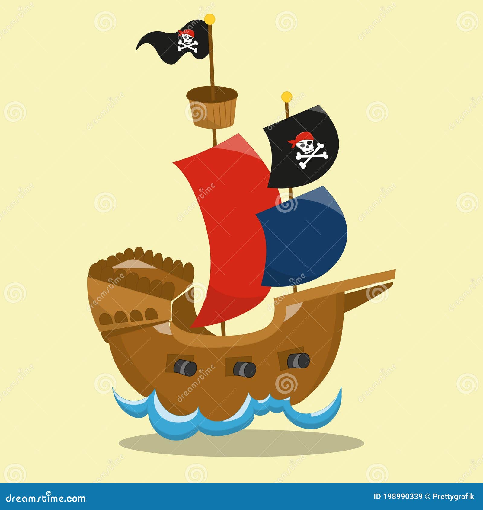 Pirates ship 03 stock vector. Illustration of cartoon - 198990339