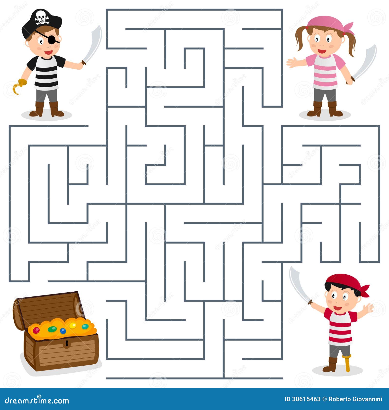 pirates & treasure maze for kids