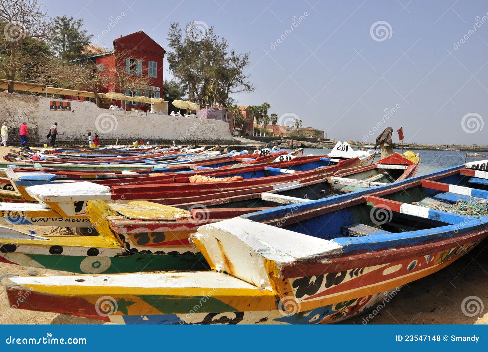 Pirogues on Goree Island Senegal, Editorial Stock Photo Image of