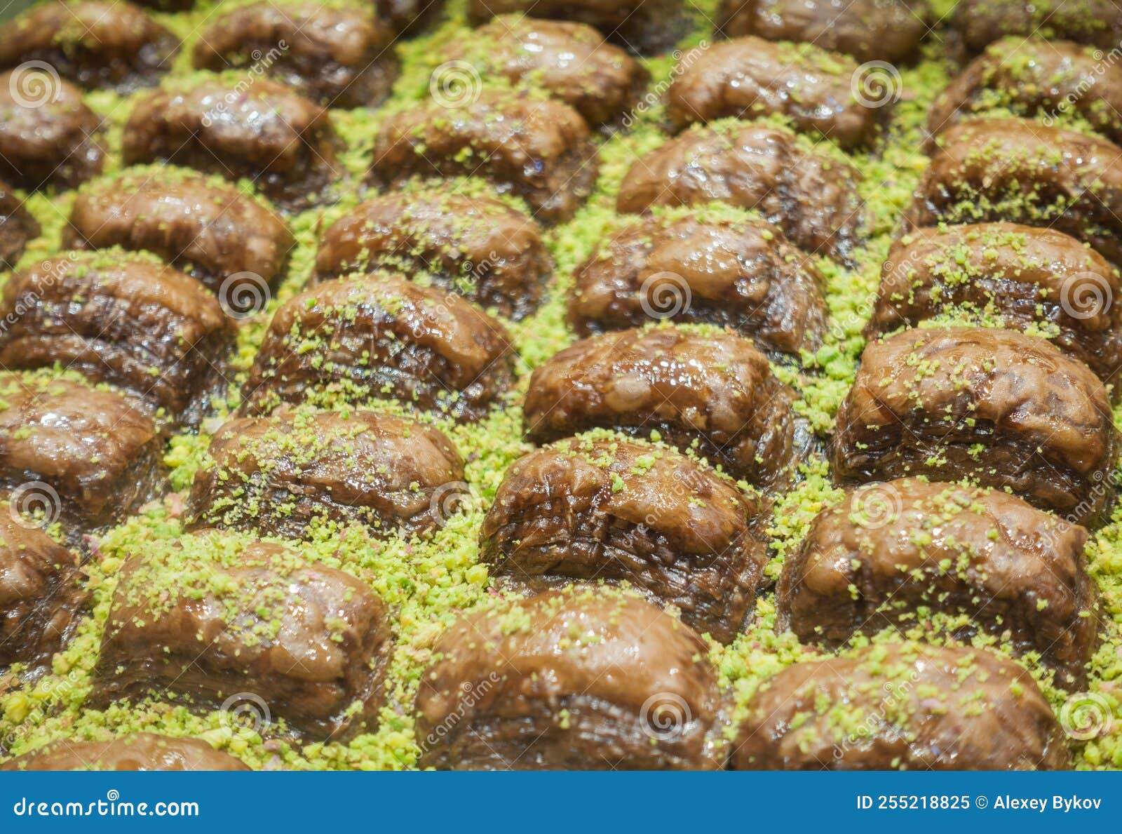 Pistachio Baklava. Traditional Middle Eastern Dessert Stock Image