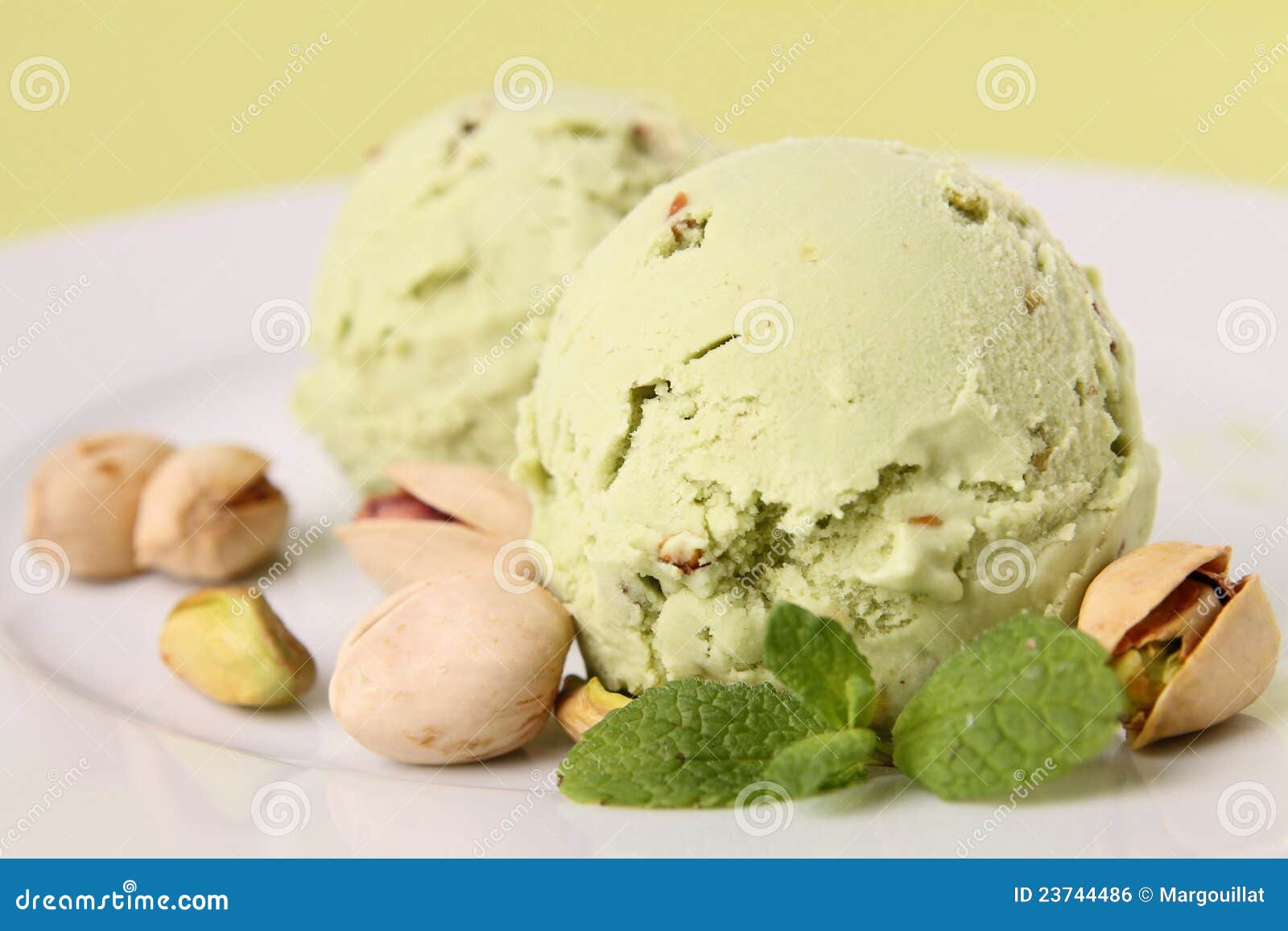 Pistachio ice cream stock photo. Image of summer, frozen 23744486