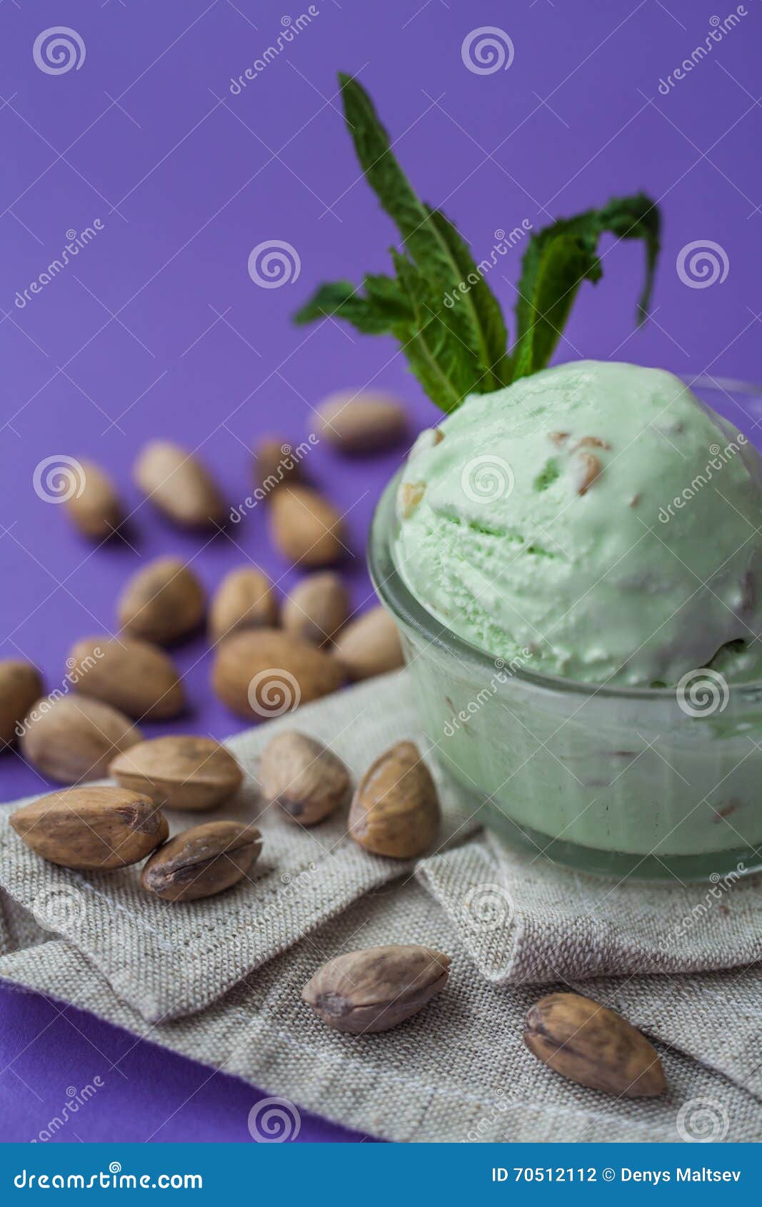 Pistachio ice cream stock photo. Image of chip, isolated 70512112