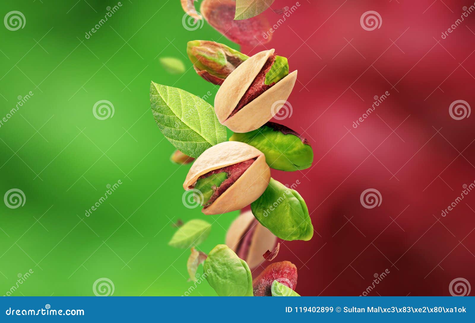 Pistachios and Leaves Falling from the Air Stock Image Image of green, grain 119402899
