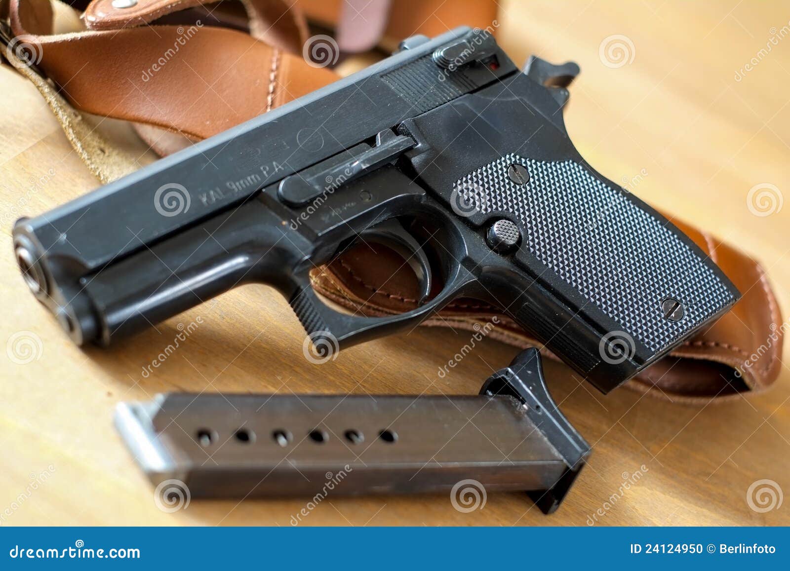 Pistol gun with magazine stock photo. Image of ammunition 24124950