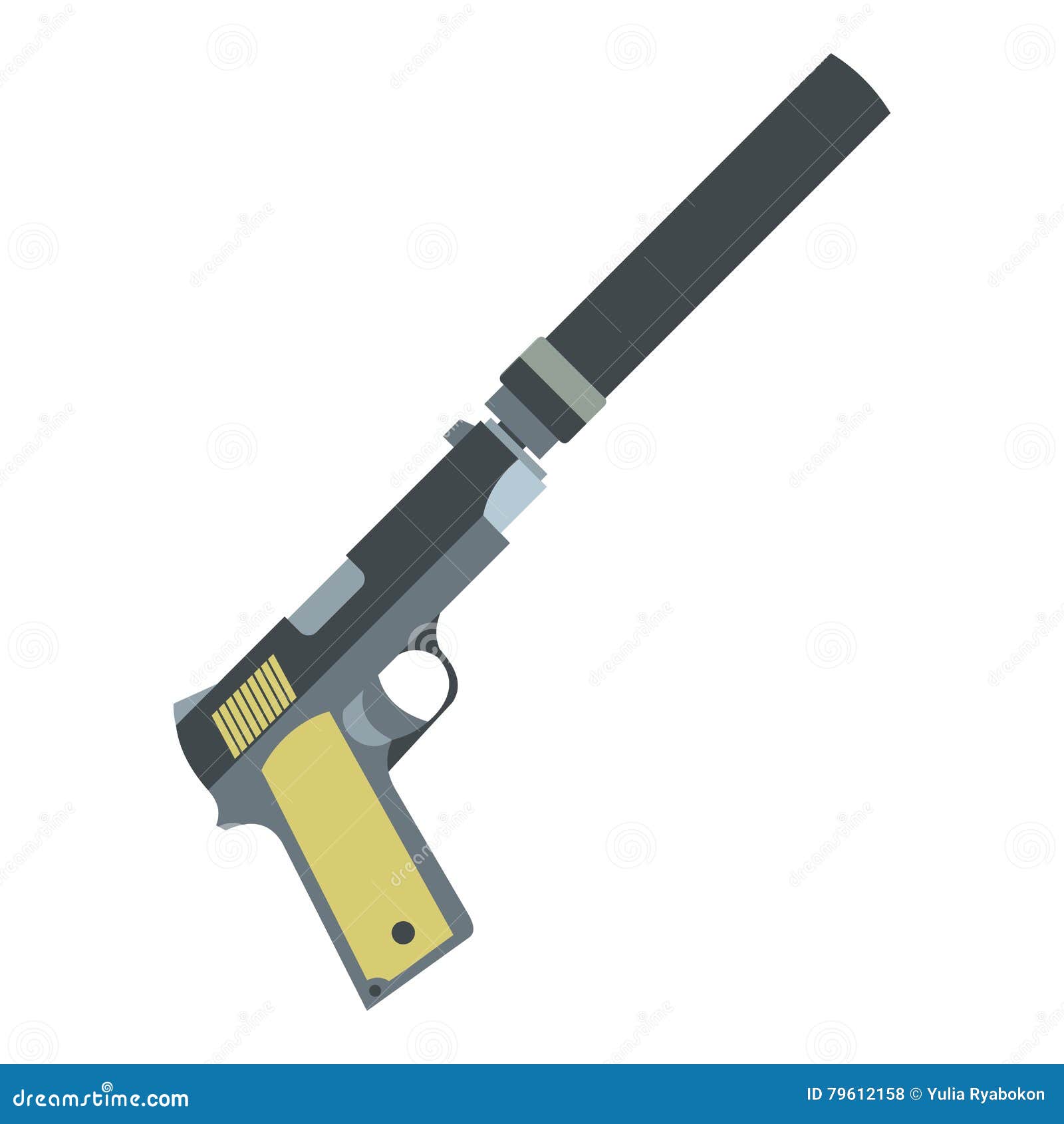 Pistol With Silencer Vector 01 16600830