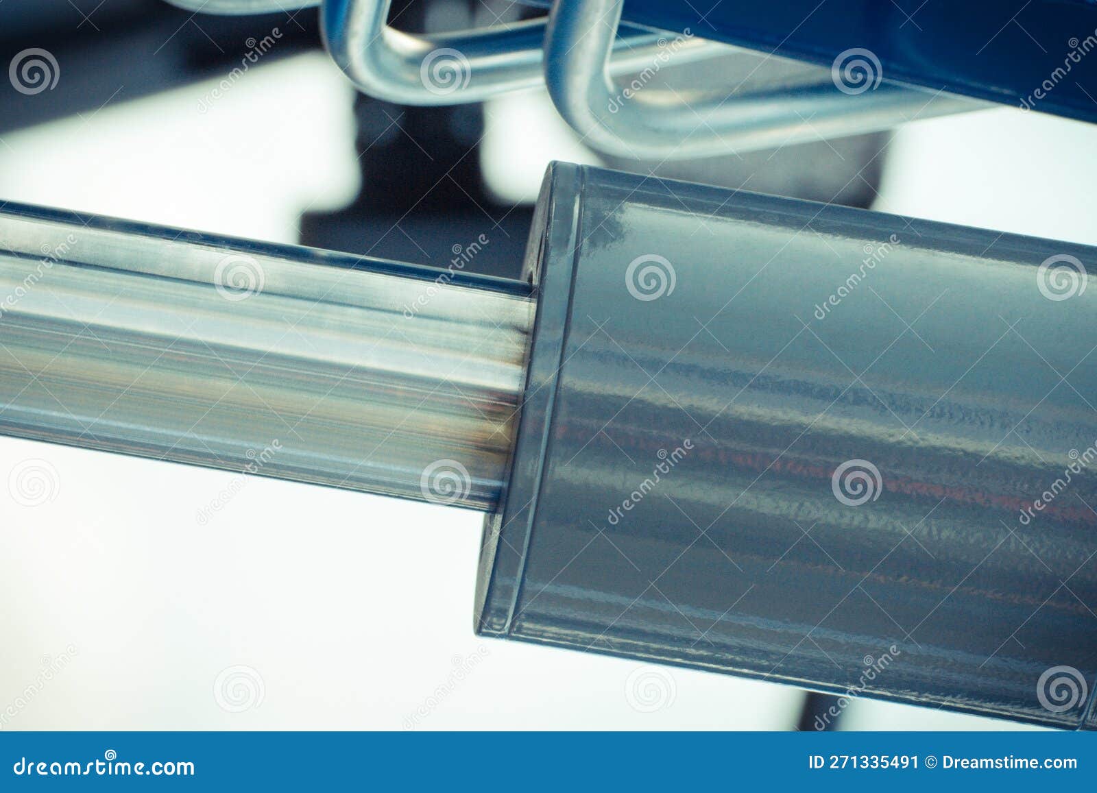 Piston or Actuator As Part of Hydraulic and Pneumatic Mechanism in Machine. Technology Stock