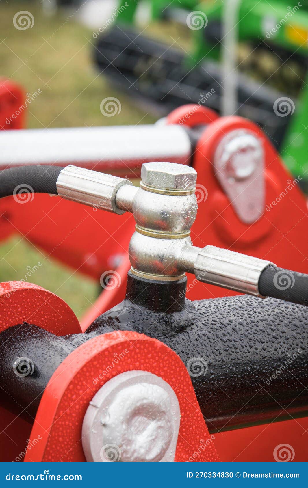 Piston or Actuator and Other Mechanism in Pneumatic or Hydraulic Machine. Technology Stock Photo