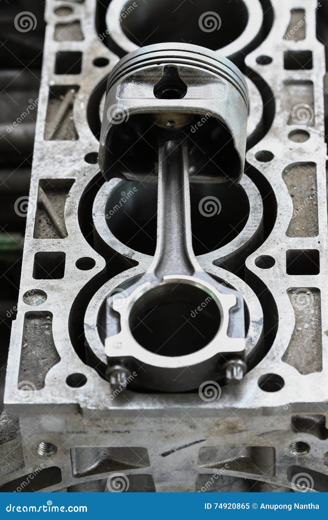 Piston of the Engine or the Machine, Piston and Rod Remove for Check