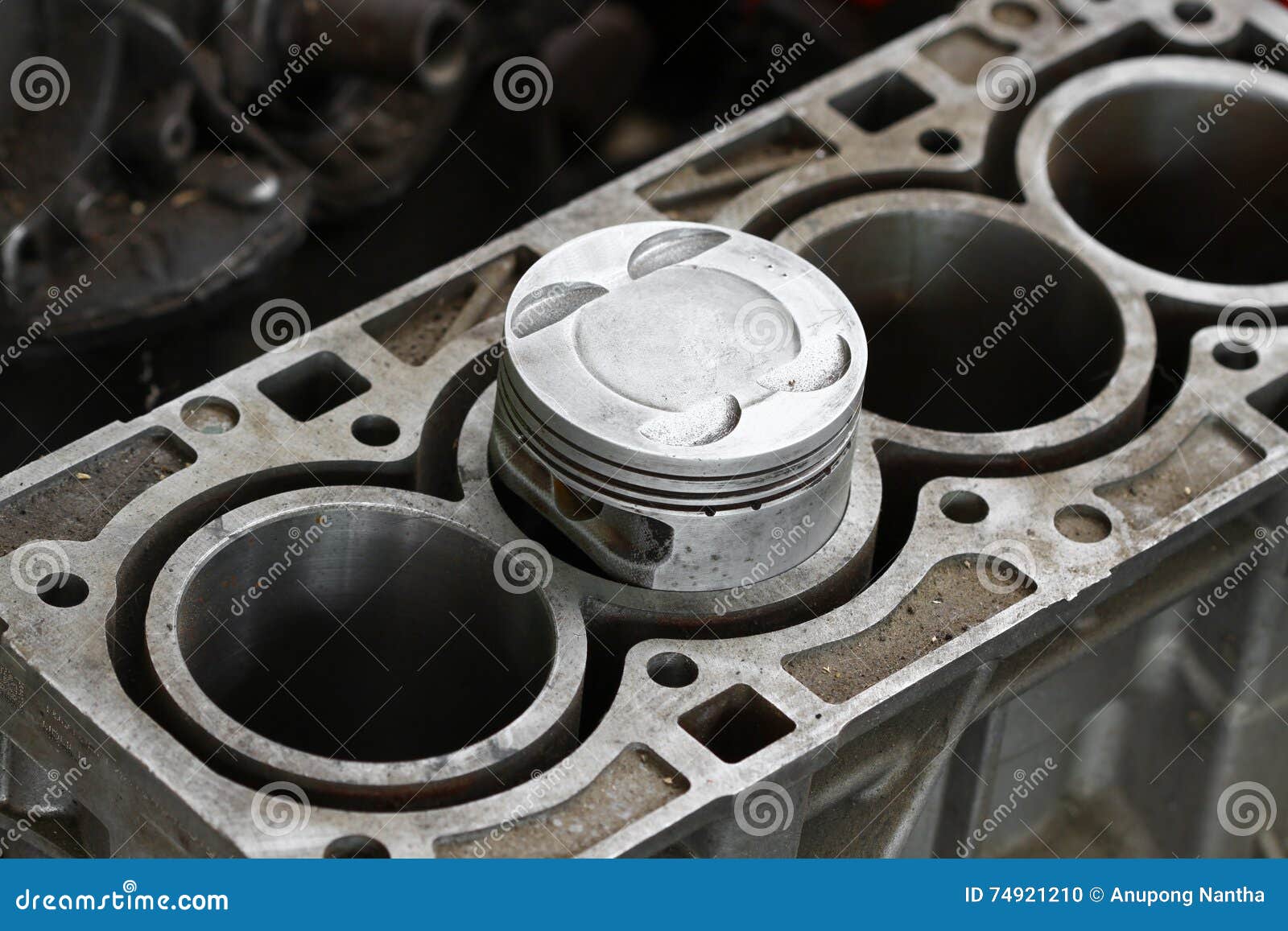 Piston of the Engine or the Machine, Piston and Rod Remove for Check