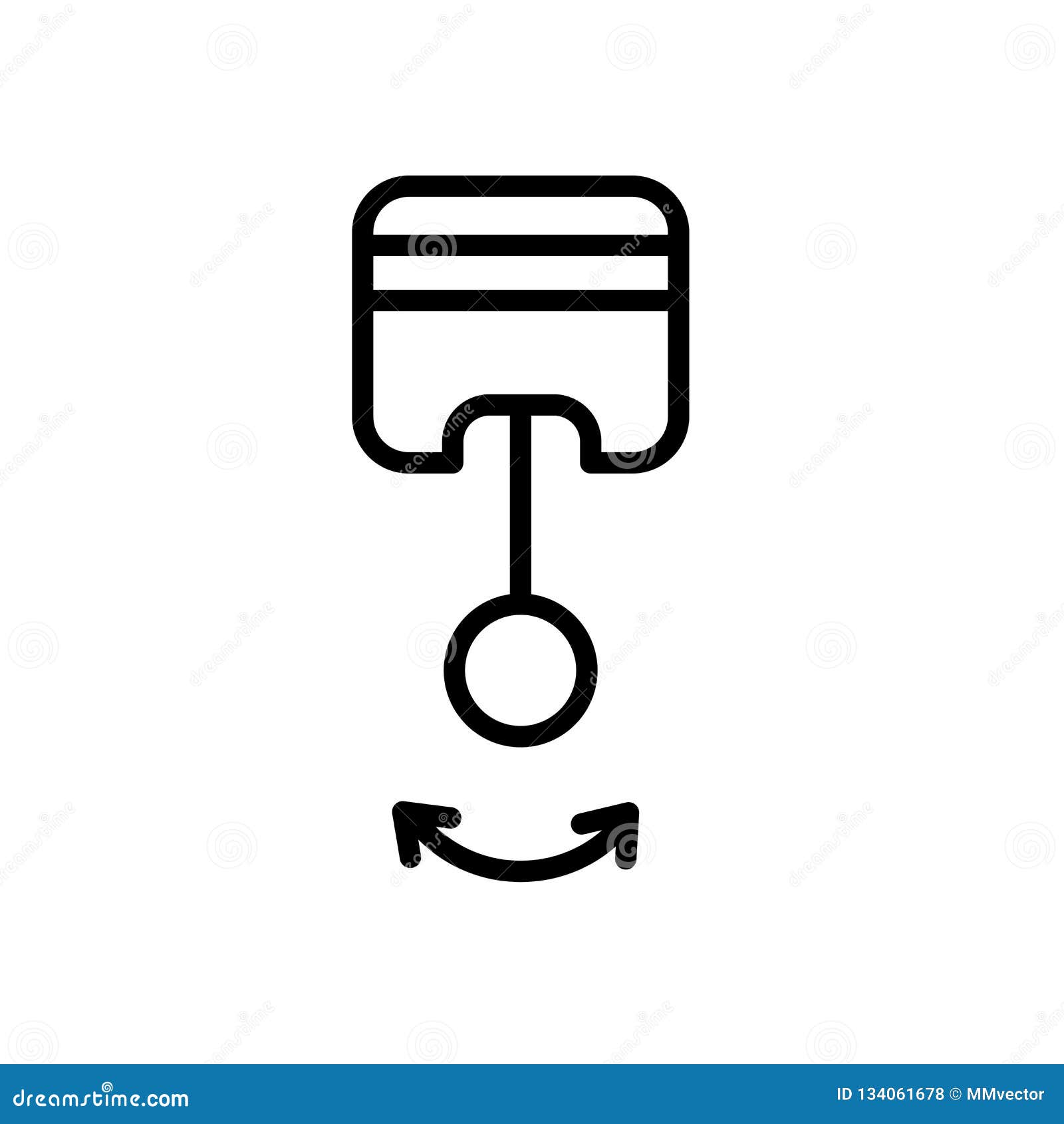 Piston Icon Vector Isolated on White Background, Piston Sign , Linear