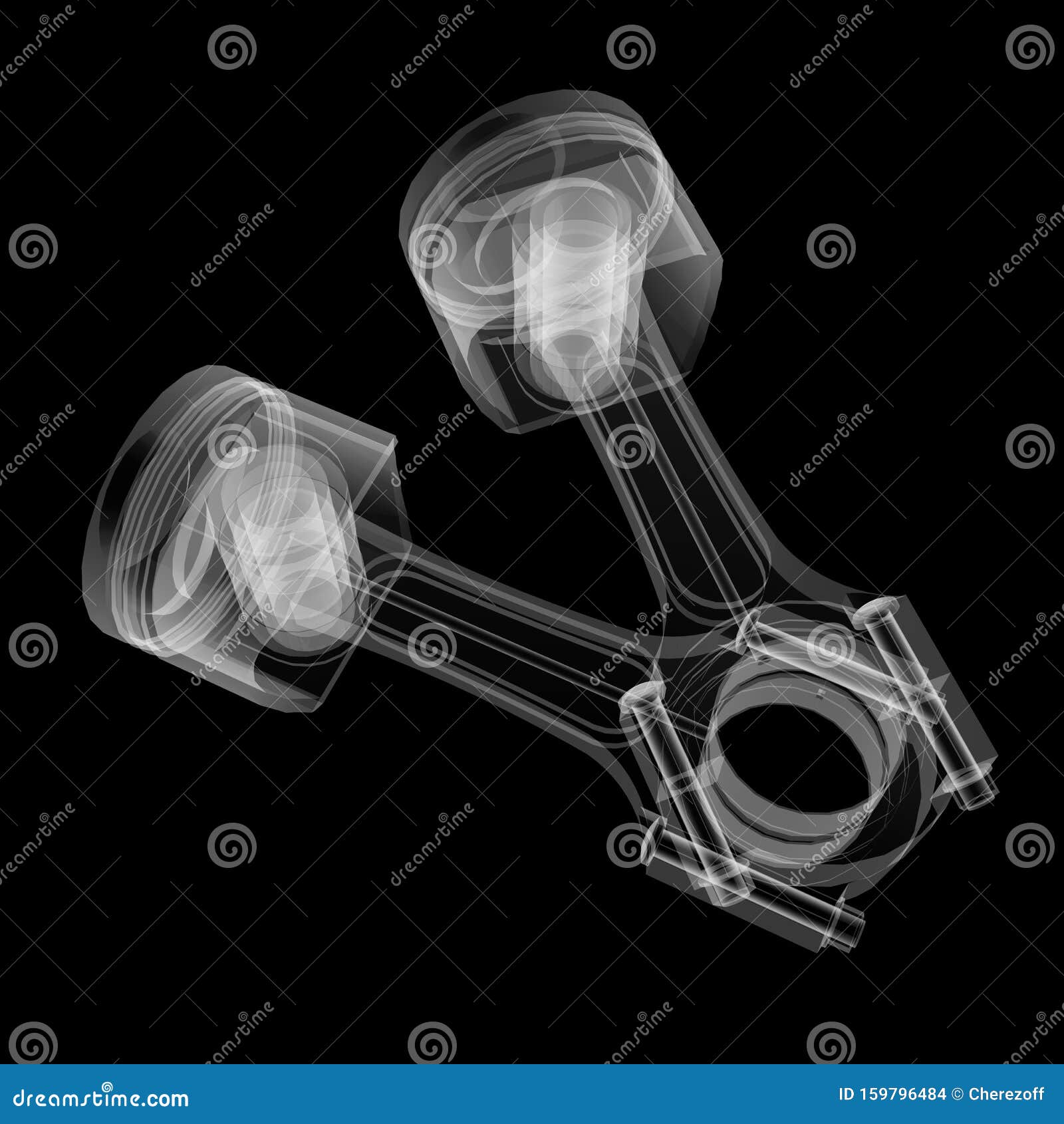 Piston XRay style stock illustration. Illustration of technology