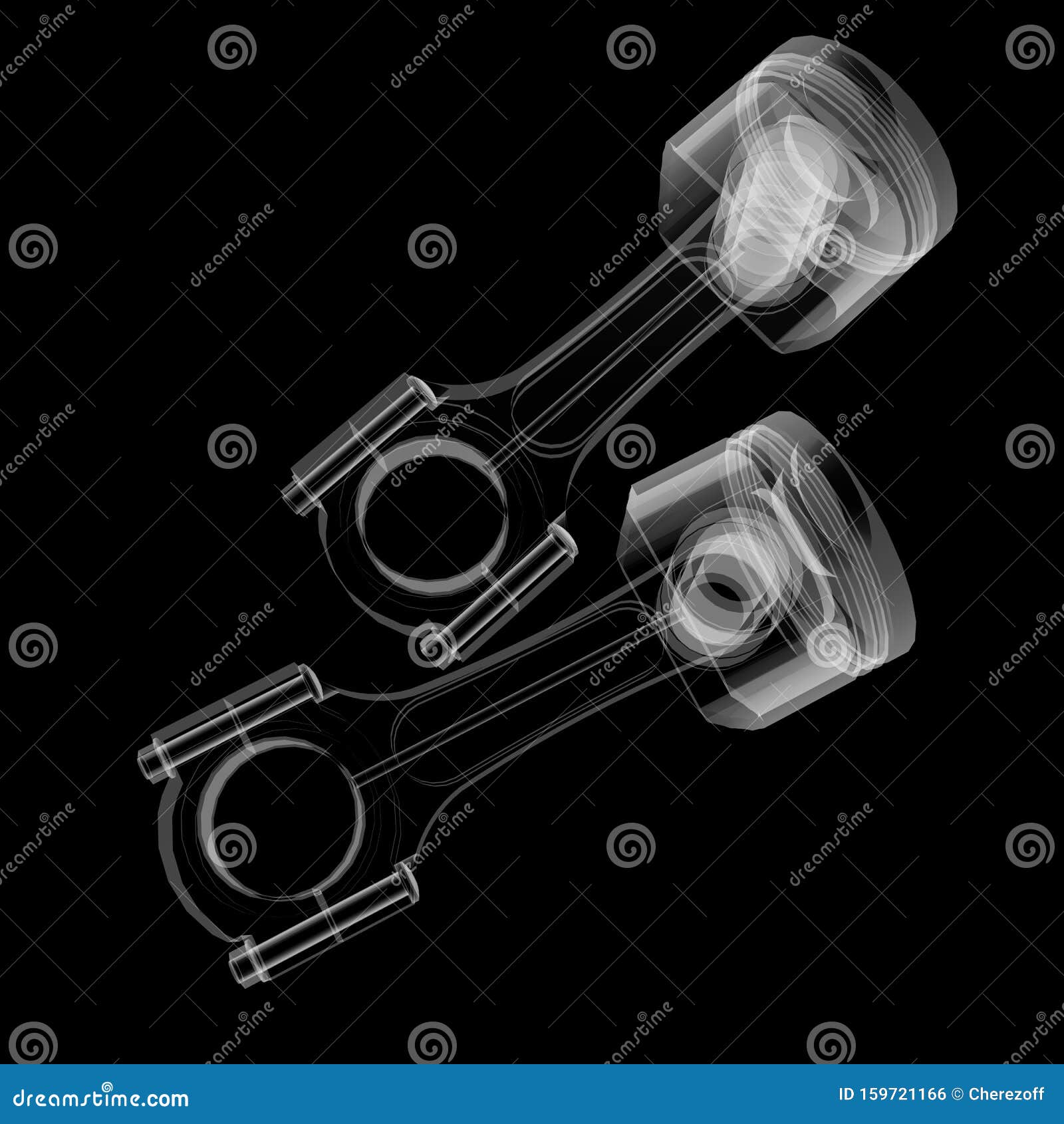 Piston XRay style stock illustration. Illustration of technology