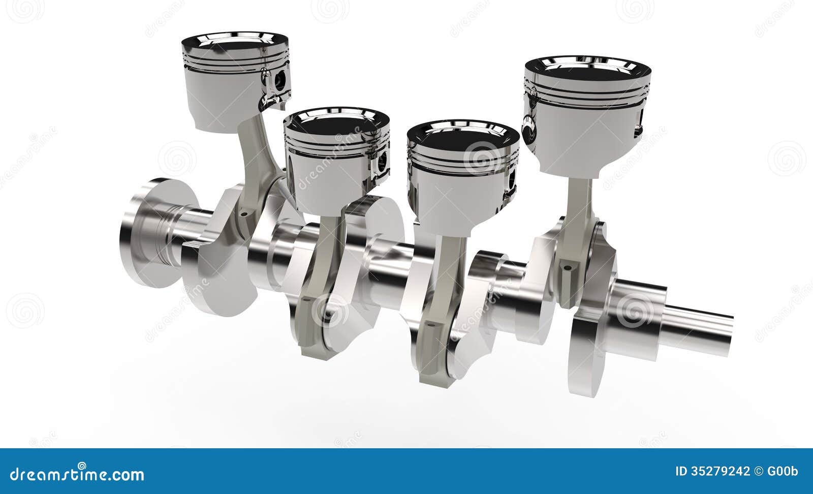 Pistons and crankshaft stock illustration. Illustration of ring 35279242