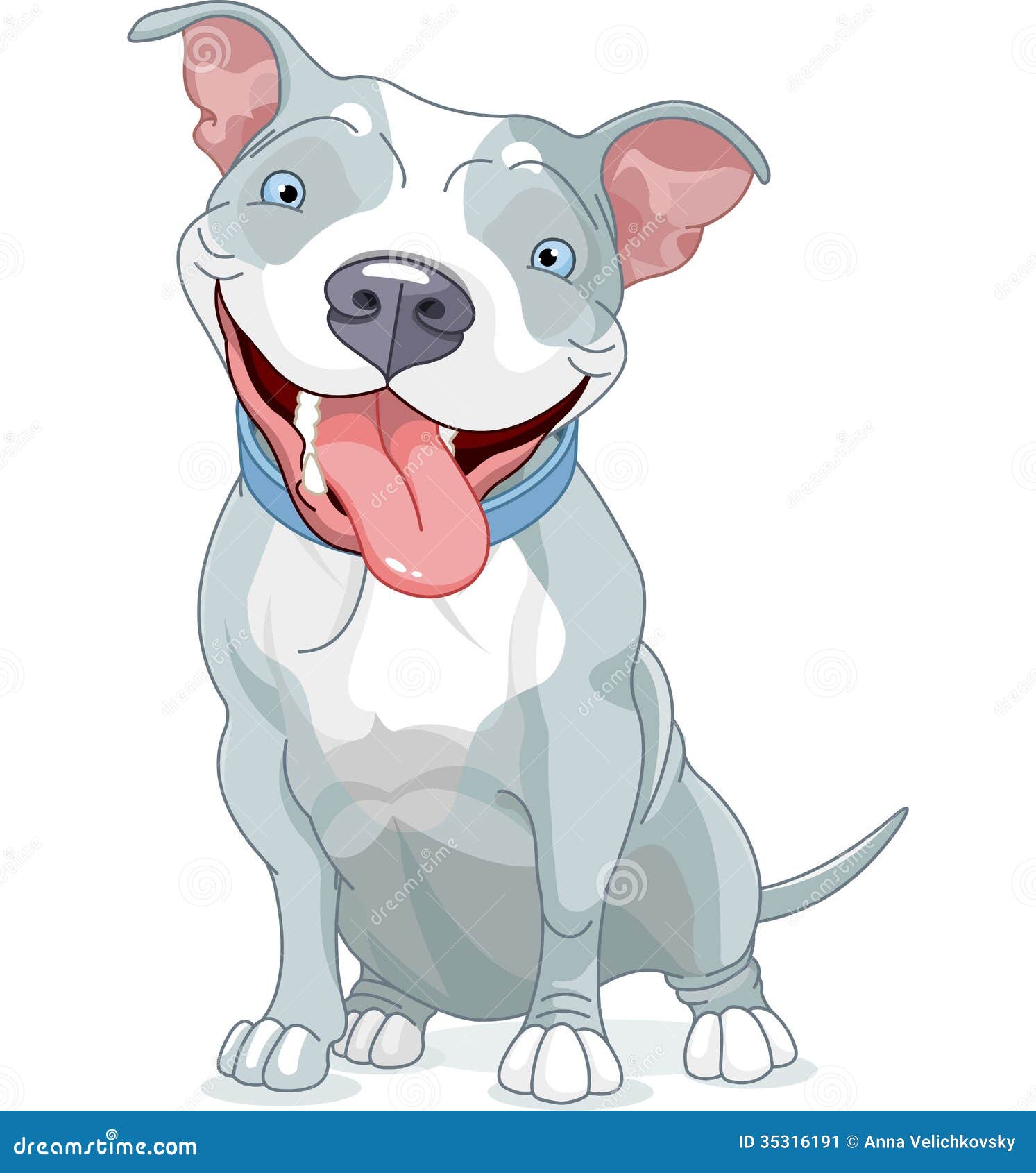 cute pitbull dog drawing