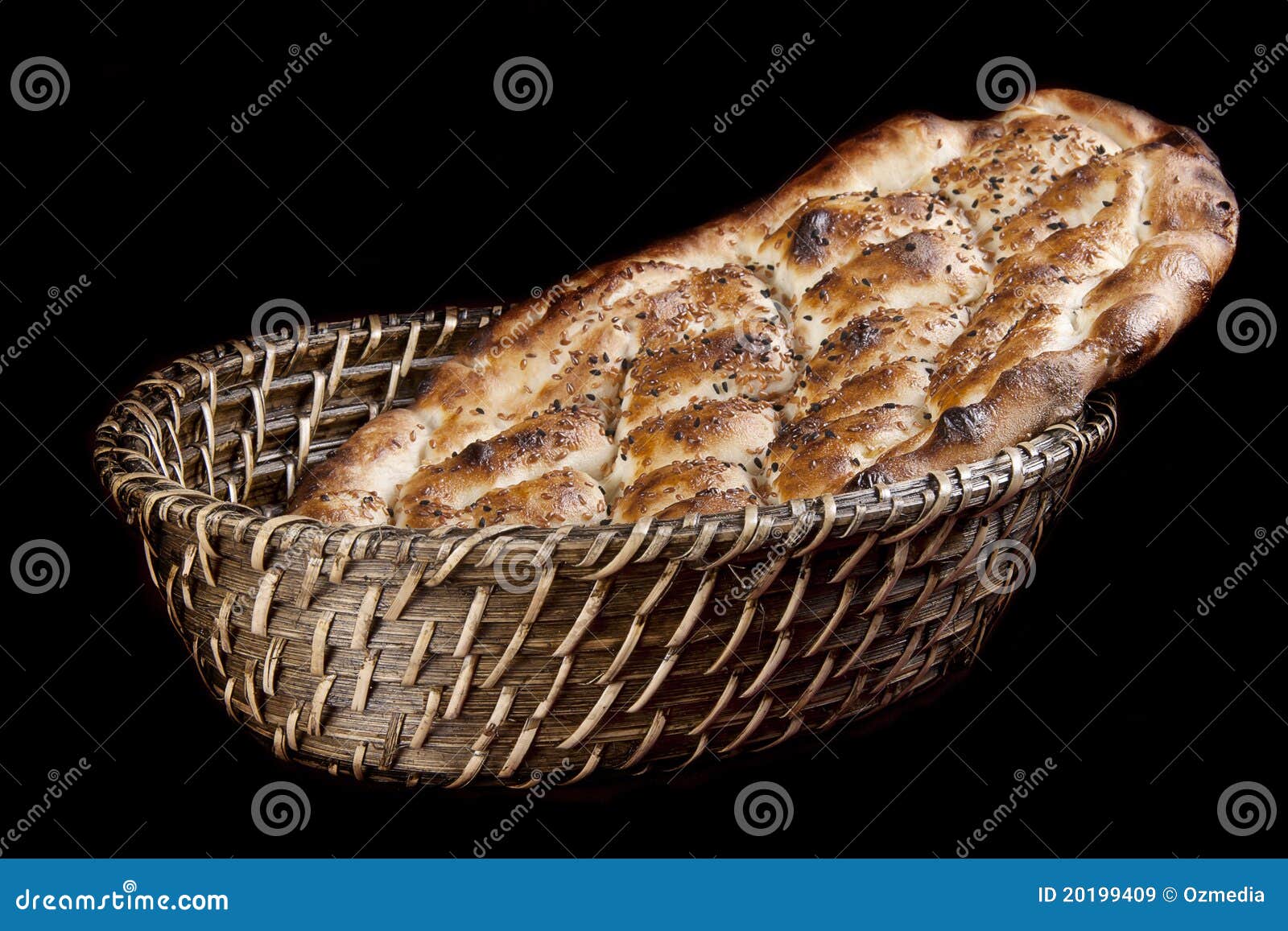 Pita bread in basket stock image. Image of turkey, nutritious 20199409