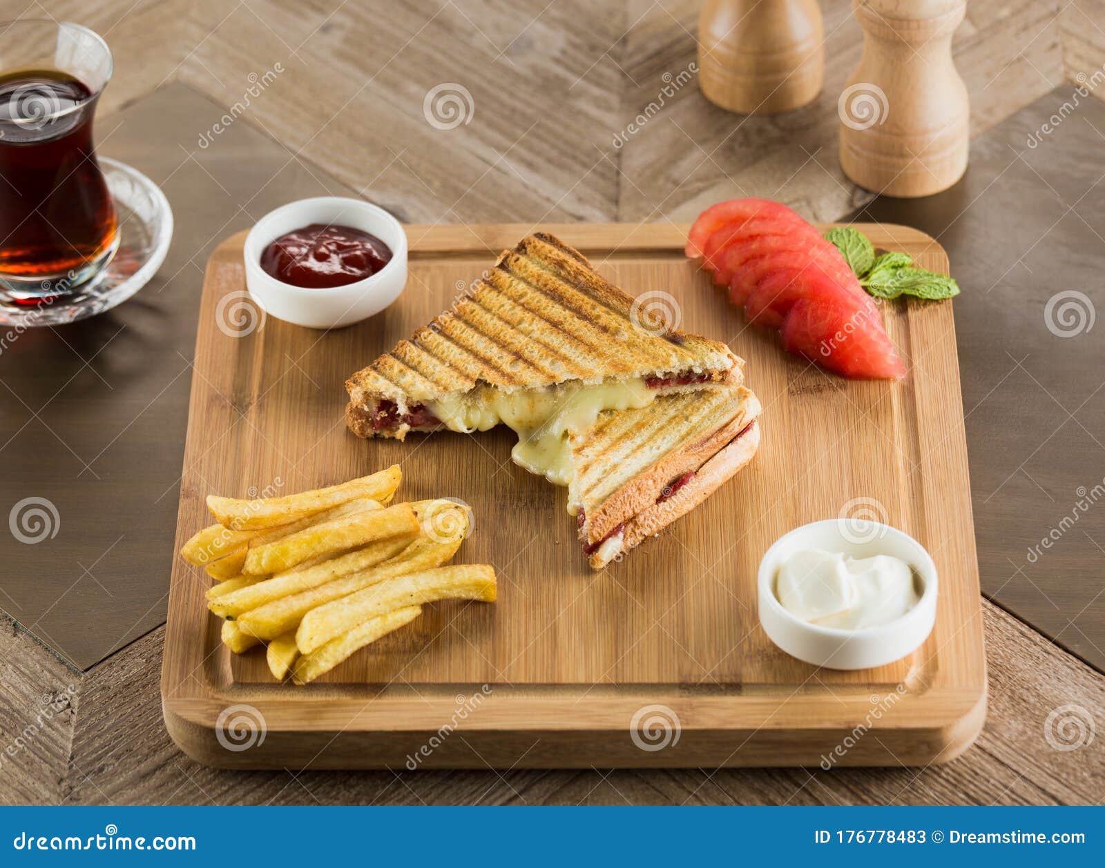 Pita Bread in Basket Turkish Kitchen Sandwich Stock Image Image of