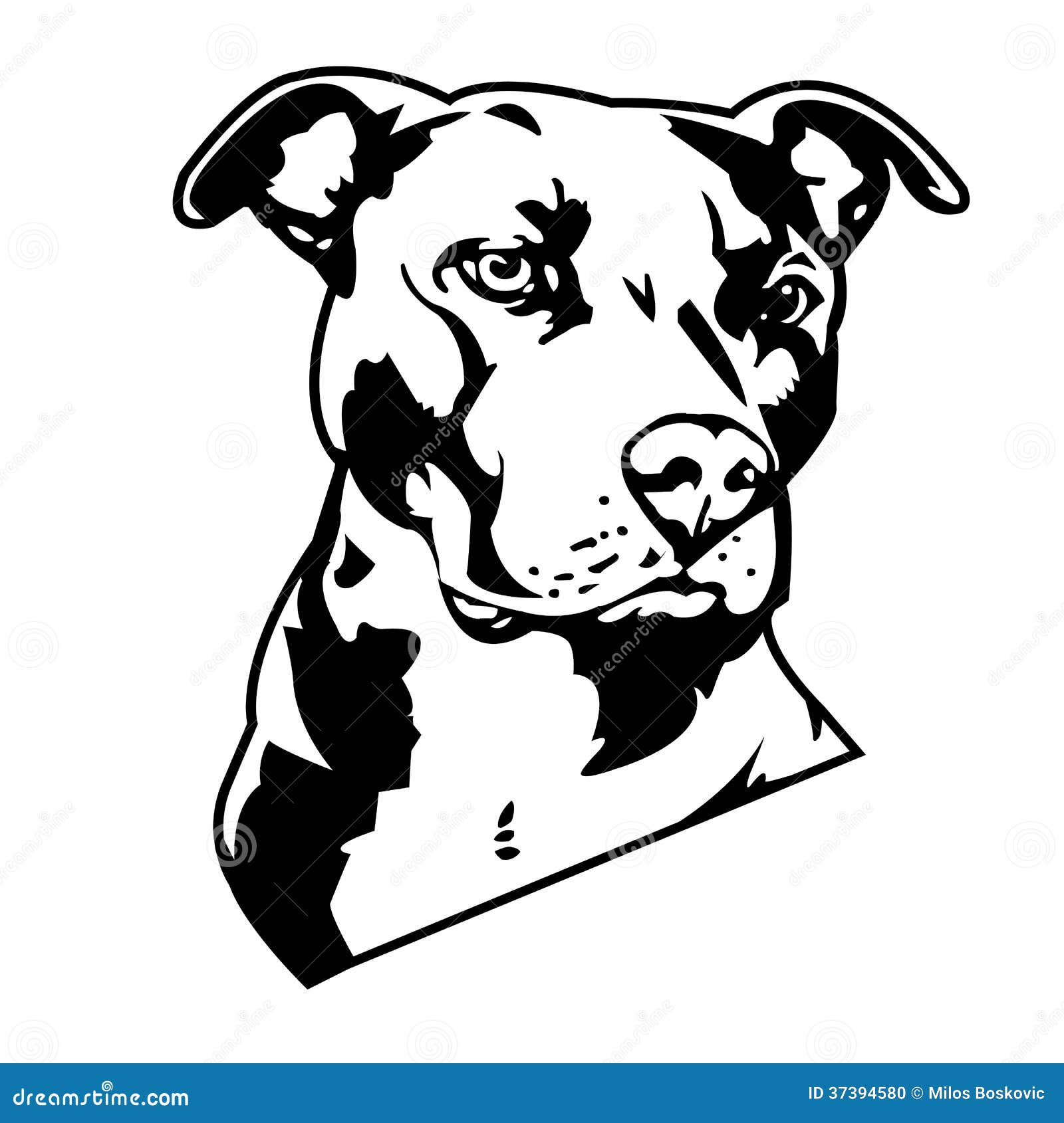 Pitbull del tatuaje ilustración del vector. Ilustración de leopardo -  37394580