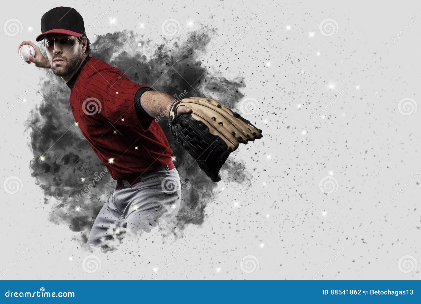 Pitcher Baseball stock photo. Image of hitting, smoke 88541862