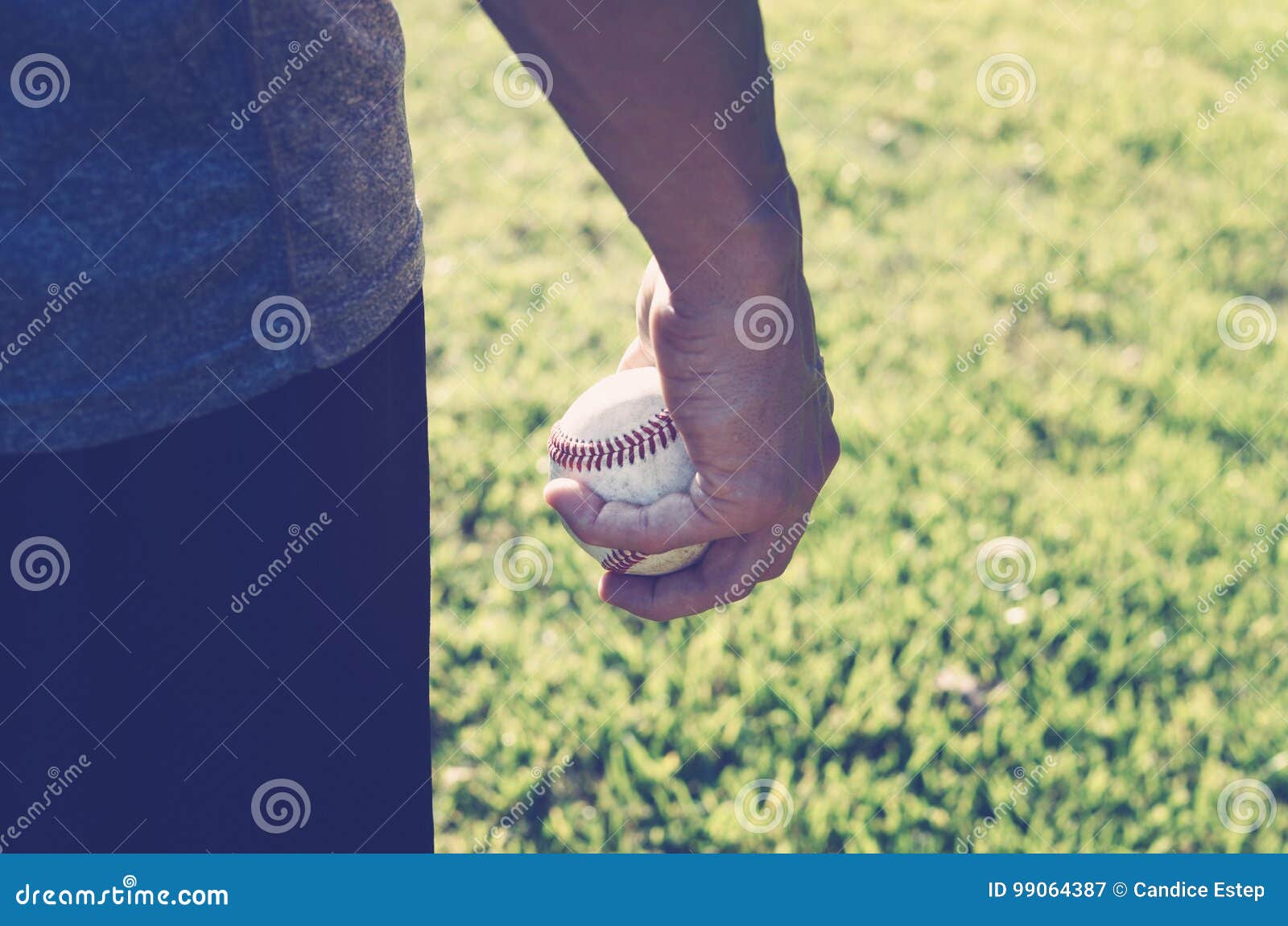 Baseball in Pitchers Hand during Practice Stock Image Image of hardball, style 99064387