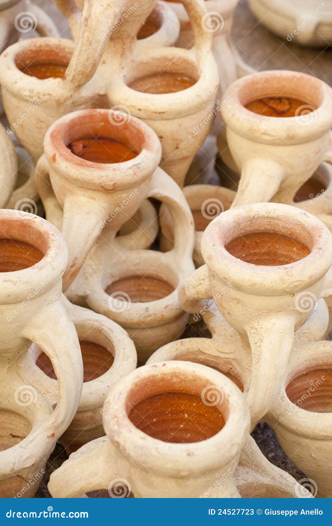 Pitchers and jars of clay stock image. Image of handicraft 24527723