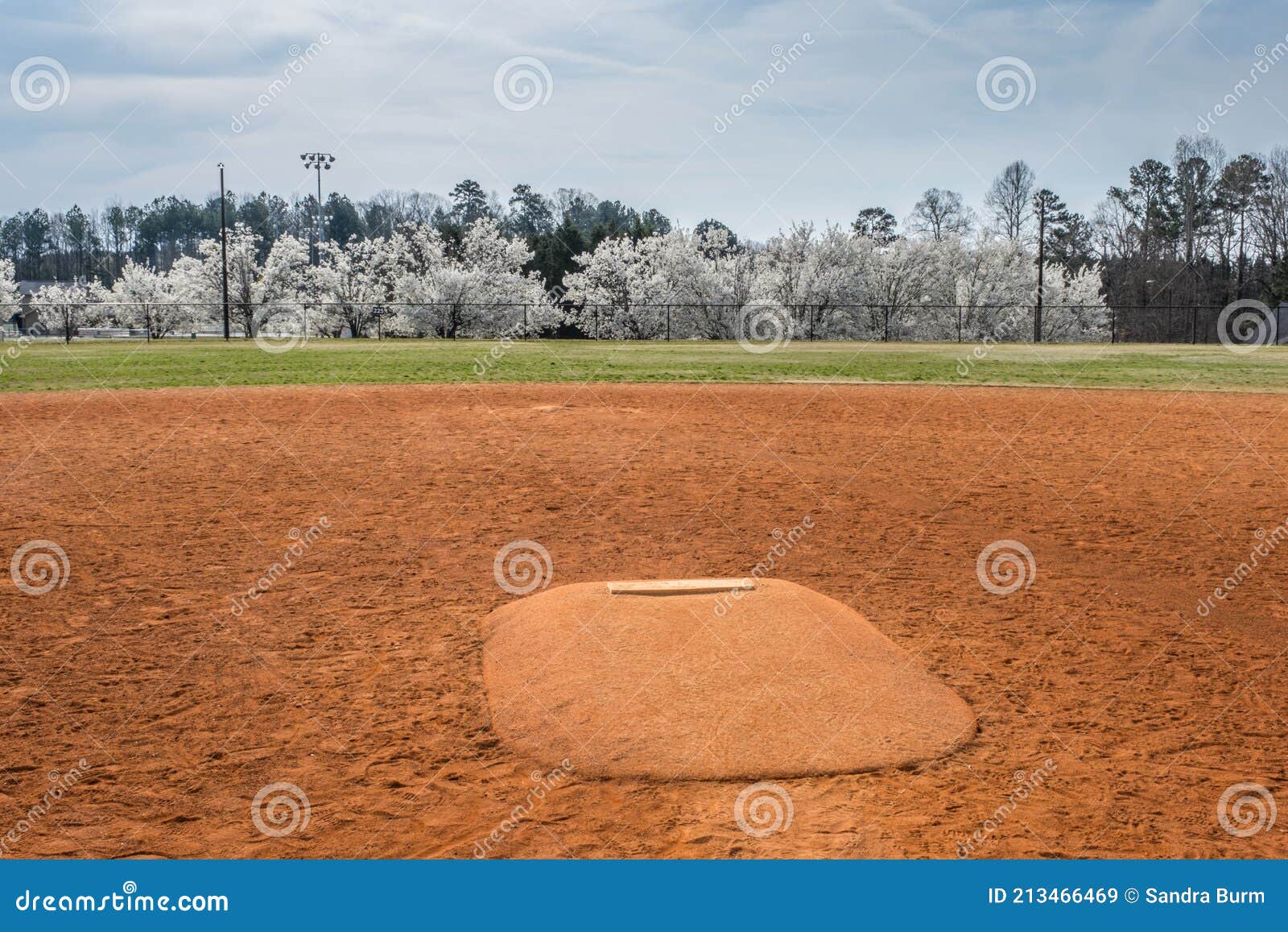 Pitchers Mound at a Baseball Field Stock Image Image of outdoors