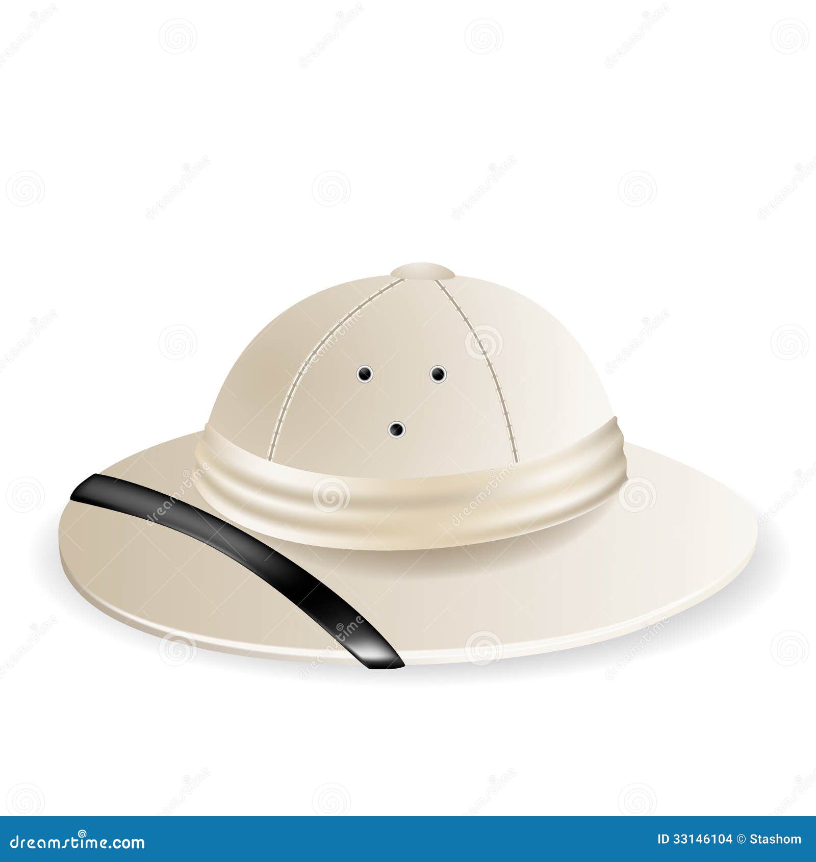 Pith Helmet Isolated on White Stock Vector - Illustration of africa ...