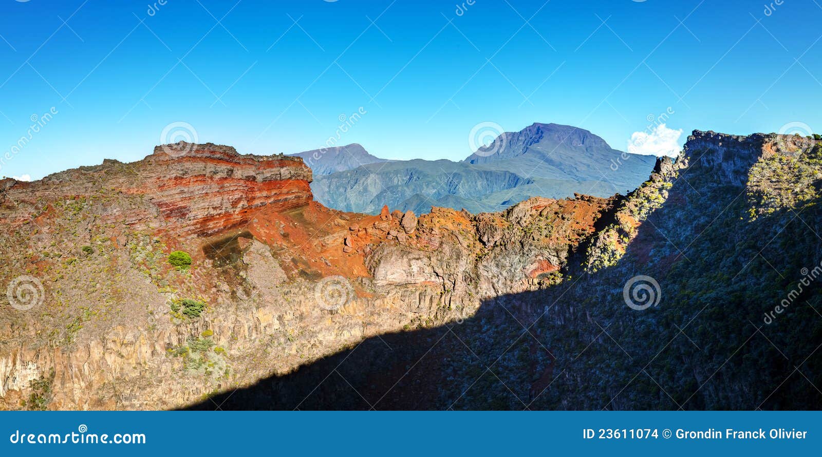 Piton des Neiges volcano stock photo. Image of shield 23611074