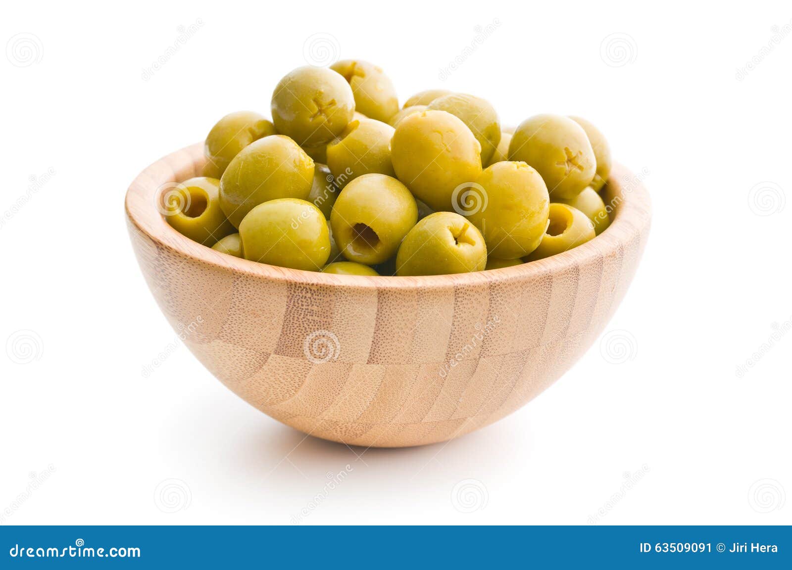 pitted green olives in bowl