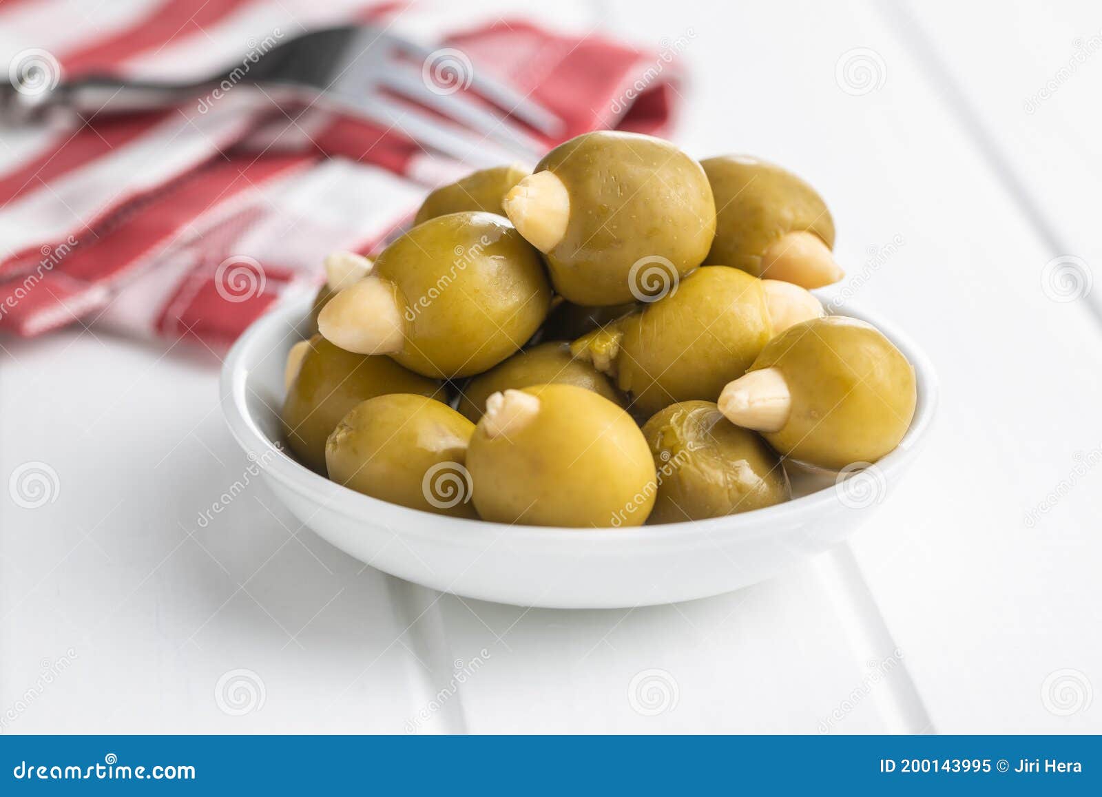 Pitted Green Olives Stuffed with Almonds in Bowl Stock Image Image of pickled, nature 200143995