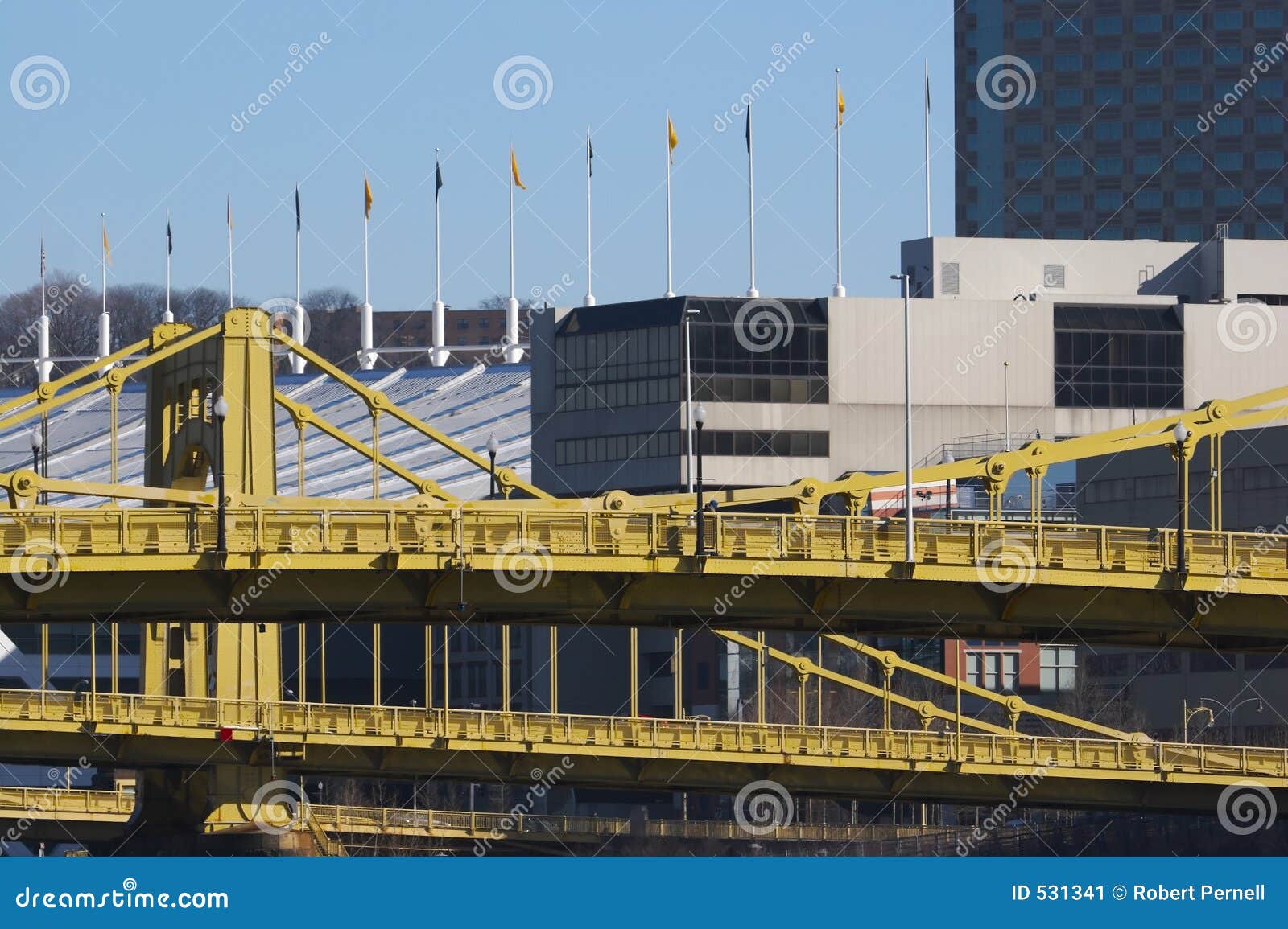 Pittsburgh Convention Center & Bridges Stock Image - Image of glass